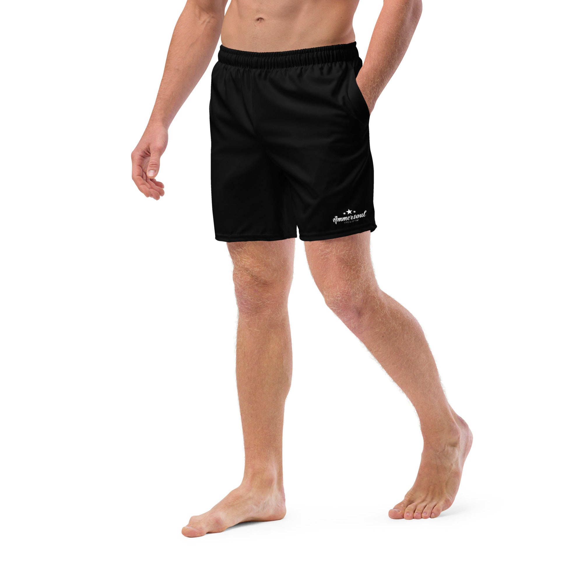 Ammersoul Badeshort Herren Schwarz – stylische Badehose inspiriert von Starnberger See & Wörthsee in Bayern