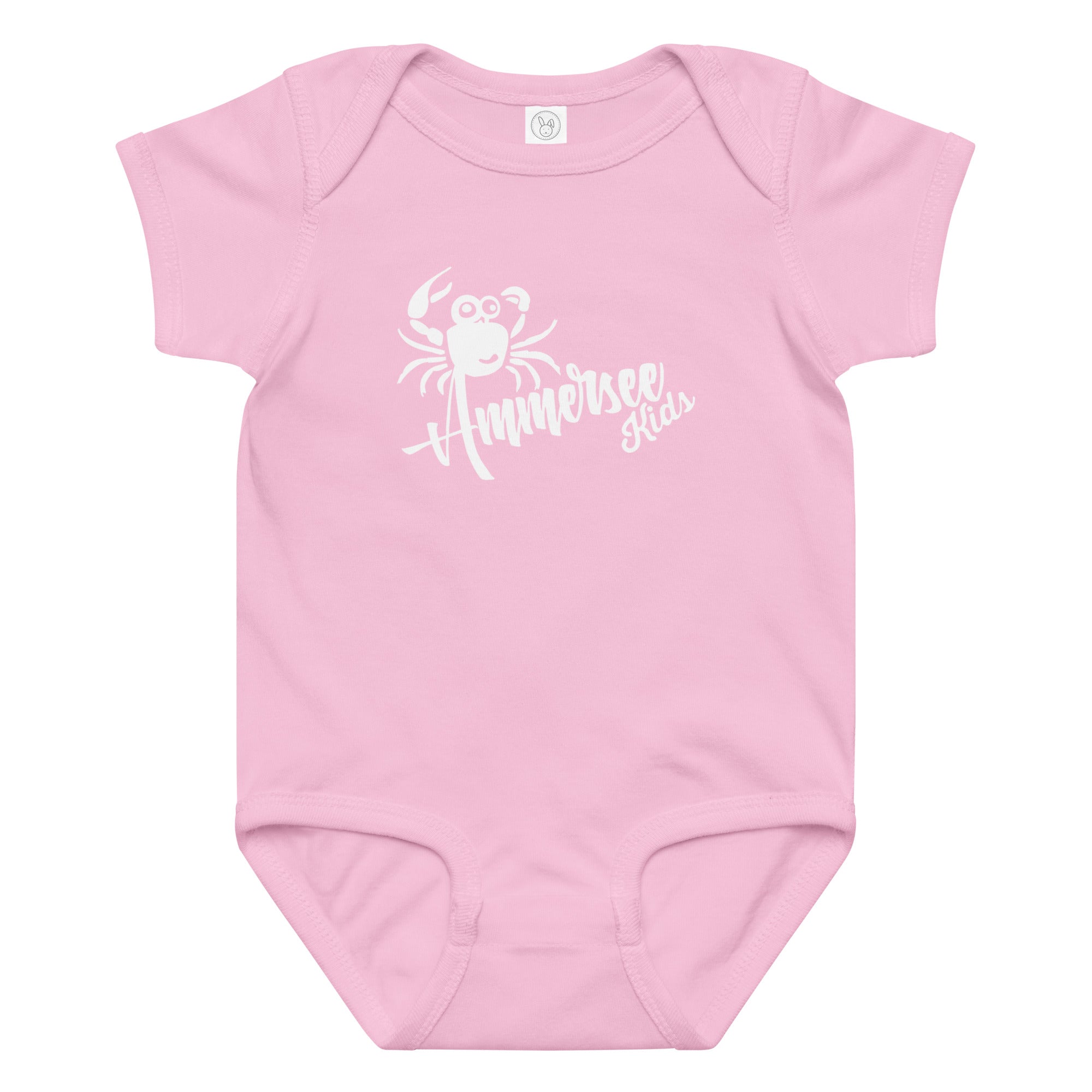 Ammersee Baby Body Unisex – Krabbe, Pink – Bio Baumwolle Body für Babys inspiriert vom Ammersee im Fünfseenland