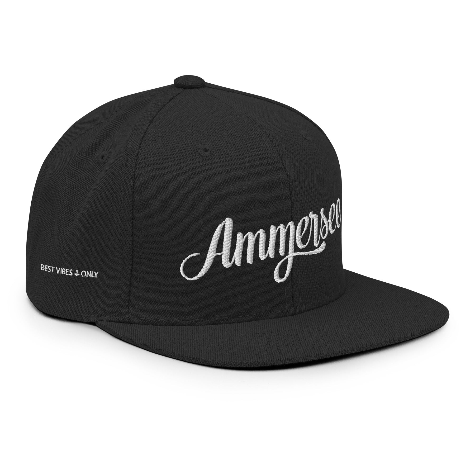 Ammersee Cap – Best Vibes Only, schwarz, schwarzes Ammersee Cap, Ammersee Capi, Ammersee Caps, Ammerseeliebe