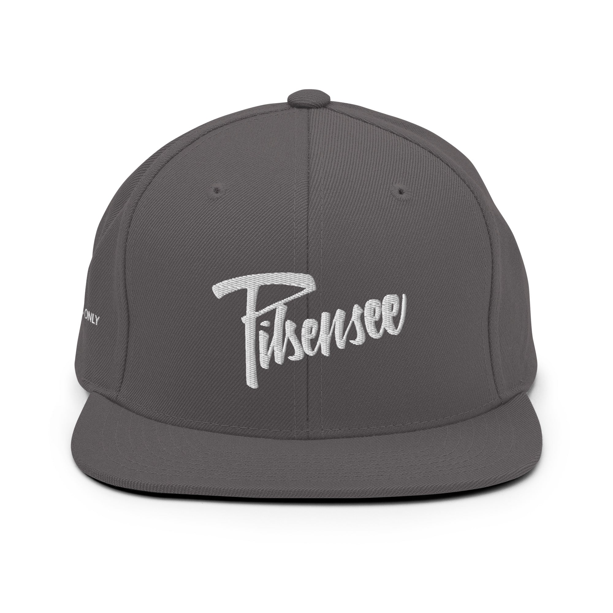 Pilsensee Cap, Grau, Detailansicht, Streetwear Accessoire vom Pilsensee aus dem Fünfseenland in Bayern