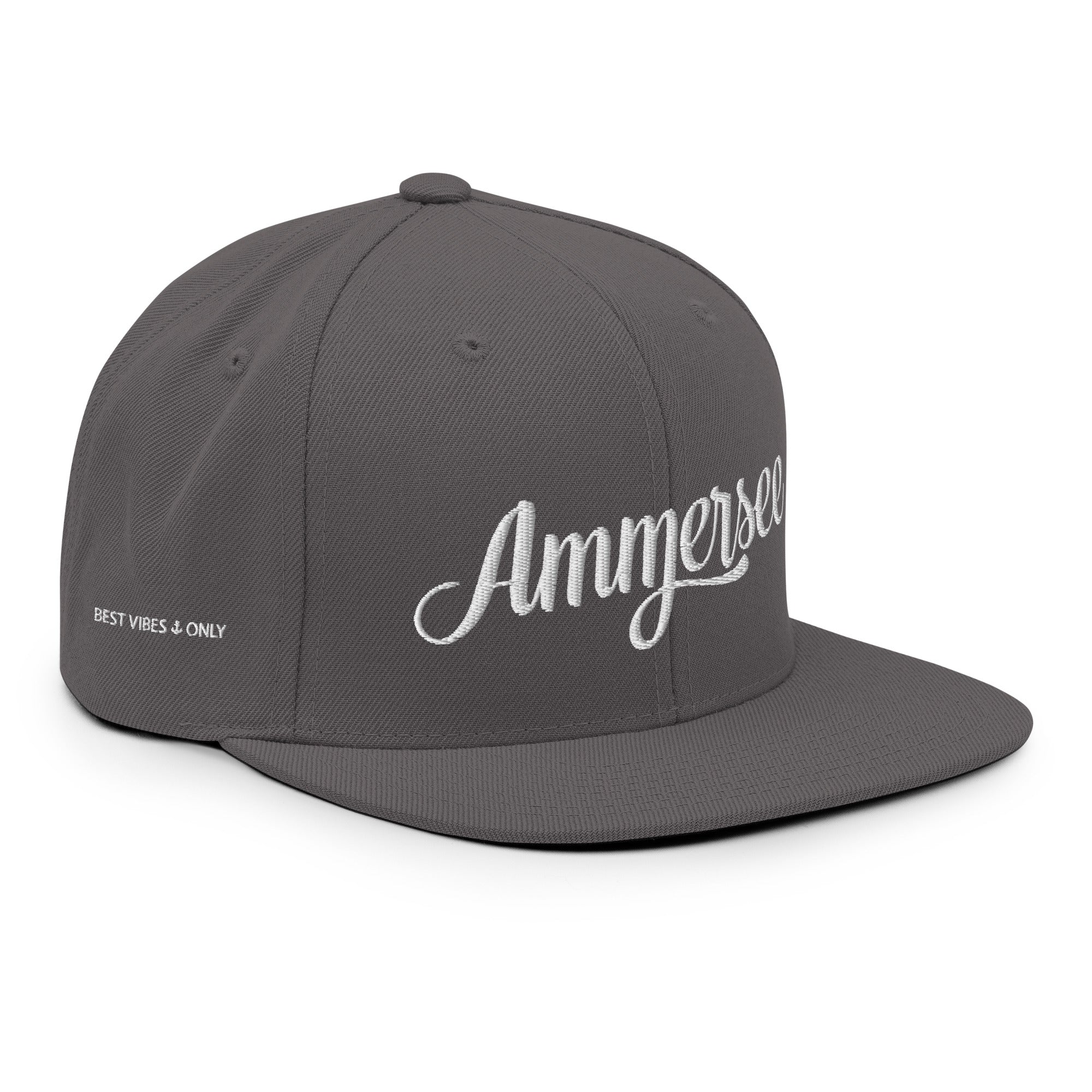 Ammersee Cap – Best Vibes Only, dunkelgrau, dunkelgraues Ammersee Cap, dunkelgraues Ammersee Capi, Ammersee Caps