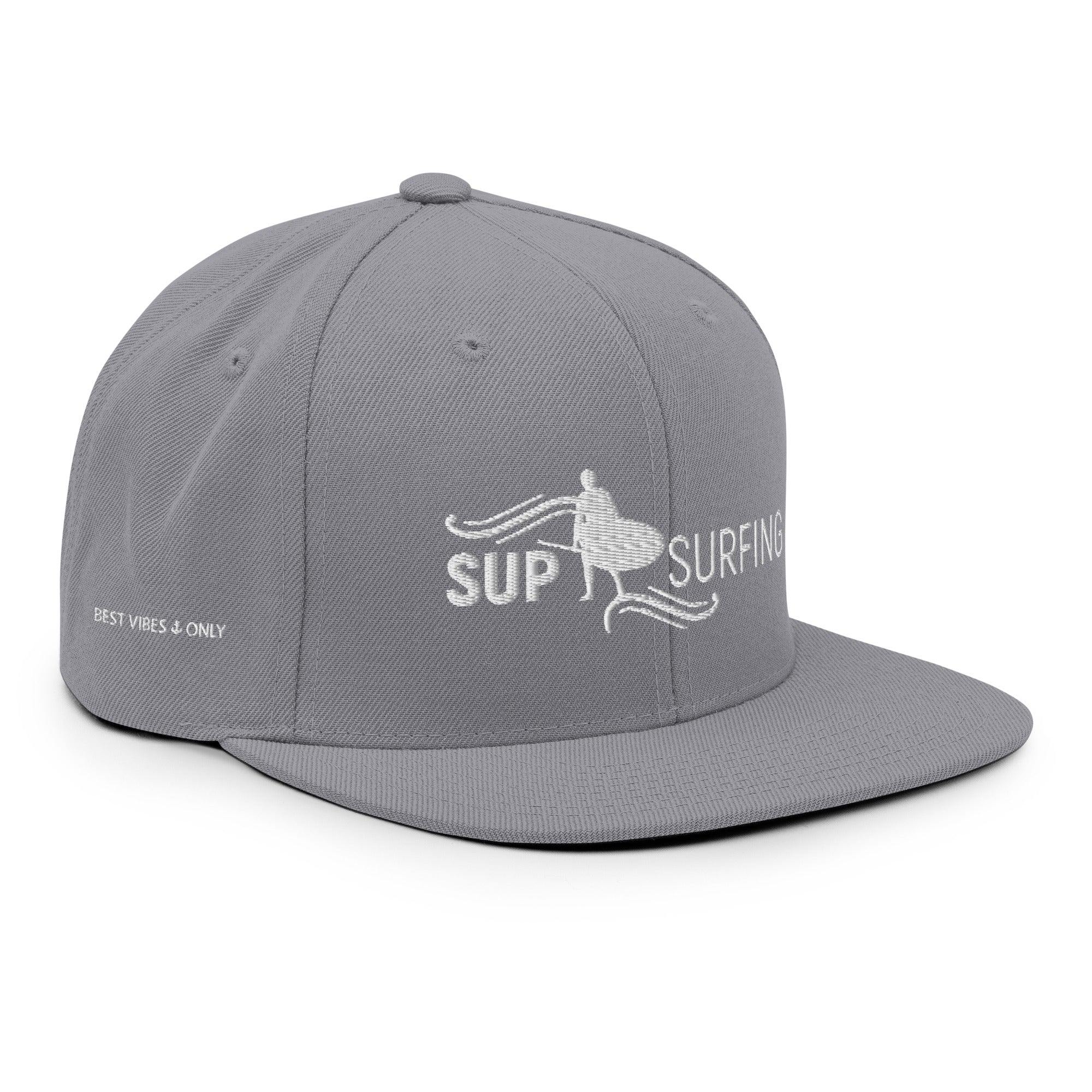 SUP Surfing Snapback Cap Hellgrau – Frontlook inspiriert vom SUP Boarding am Ammersee & SUP Board Verleih in Starnberg