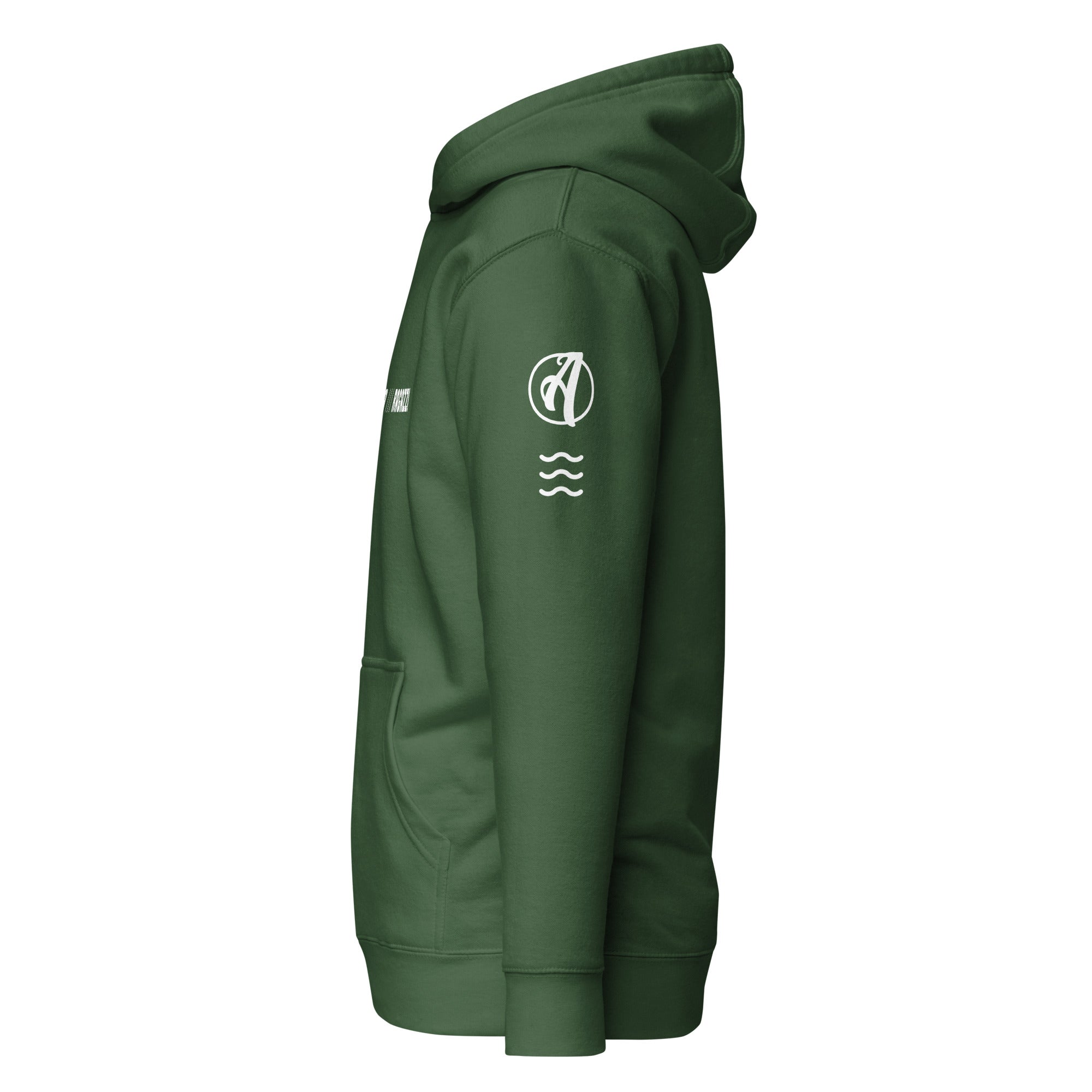 Hoodie Grün linke Seite – Ammersoul Regatta Segeln Design inspiriert von Lifestyle im Fünfseenland
