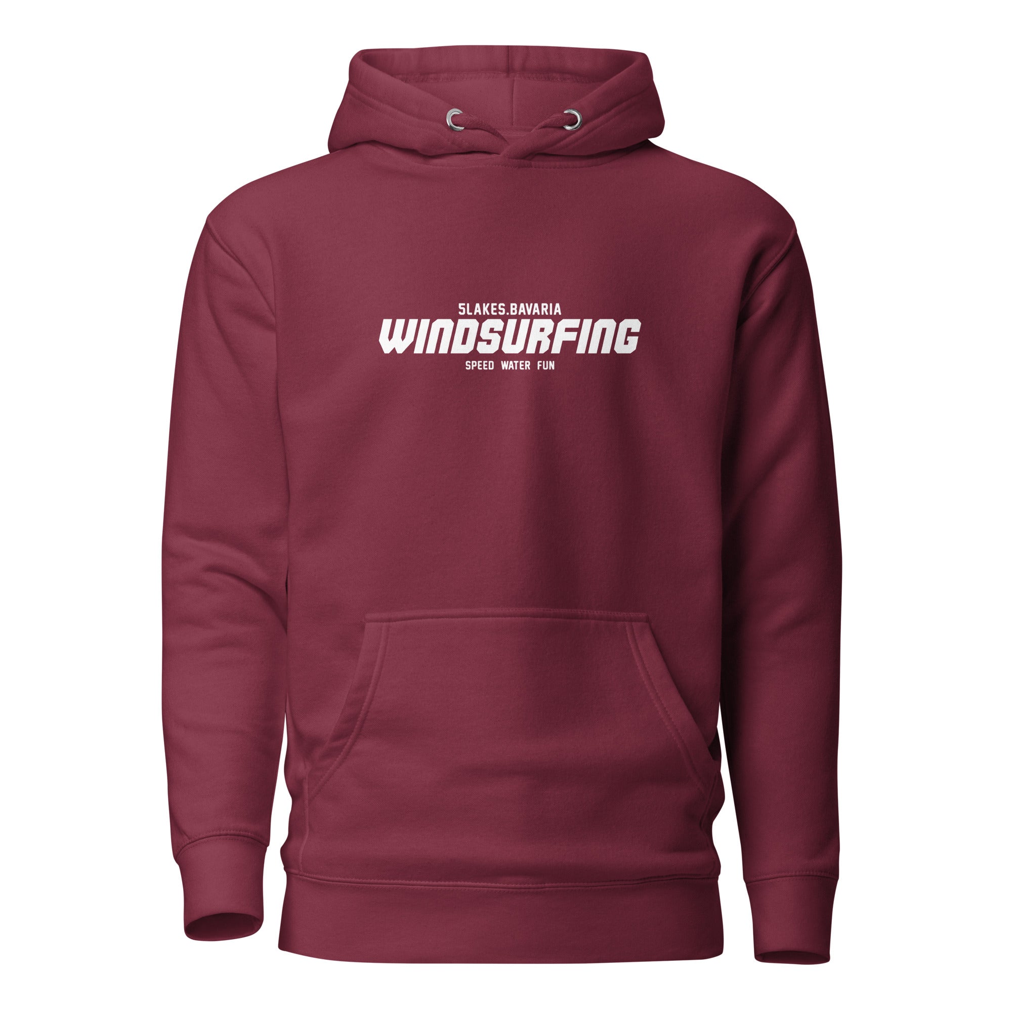 Windsurfen Hoodie Unisex – Windsurf Kapuzenpullover inspiriert vom Surfen am Ammersee, Starnberger See, Wörthsee, Pilsensee