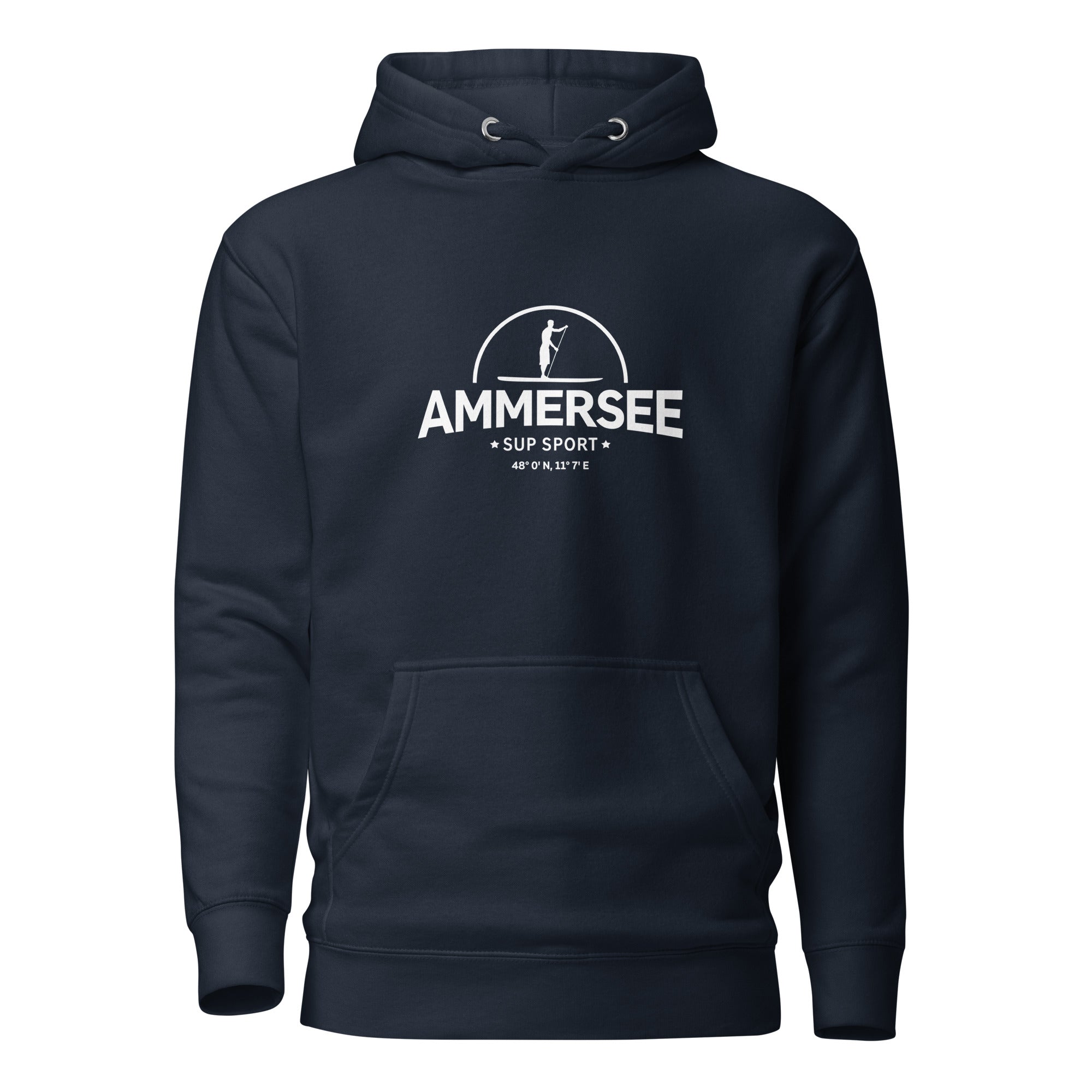 SUP Ammersee Herren Hoodie – Inspiriert vom Stand-Up-Paddling & SUP Boarden am Ammersee. Nachhaltig & perfekt für SUP