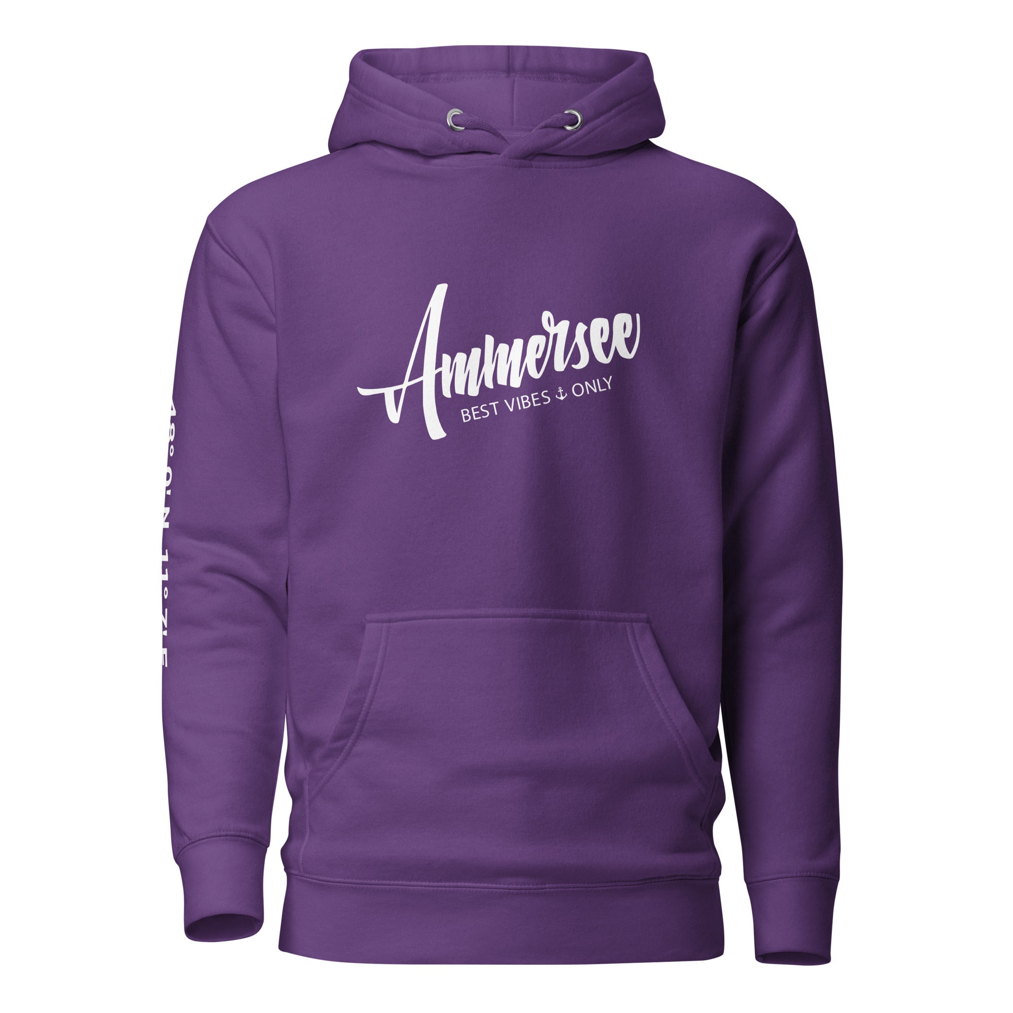 Ammersee Hoodie Unisex – Ammersee Kapuzenpullover – inspiriert vom Lebensgefühl am Ammersee im Fünfseenland.