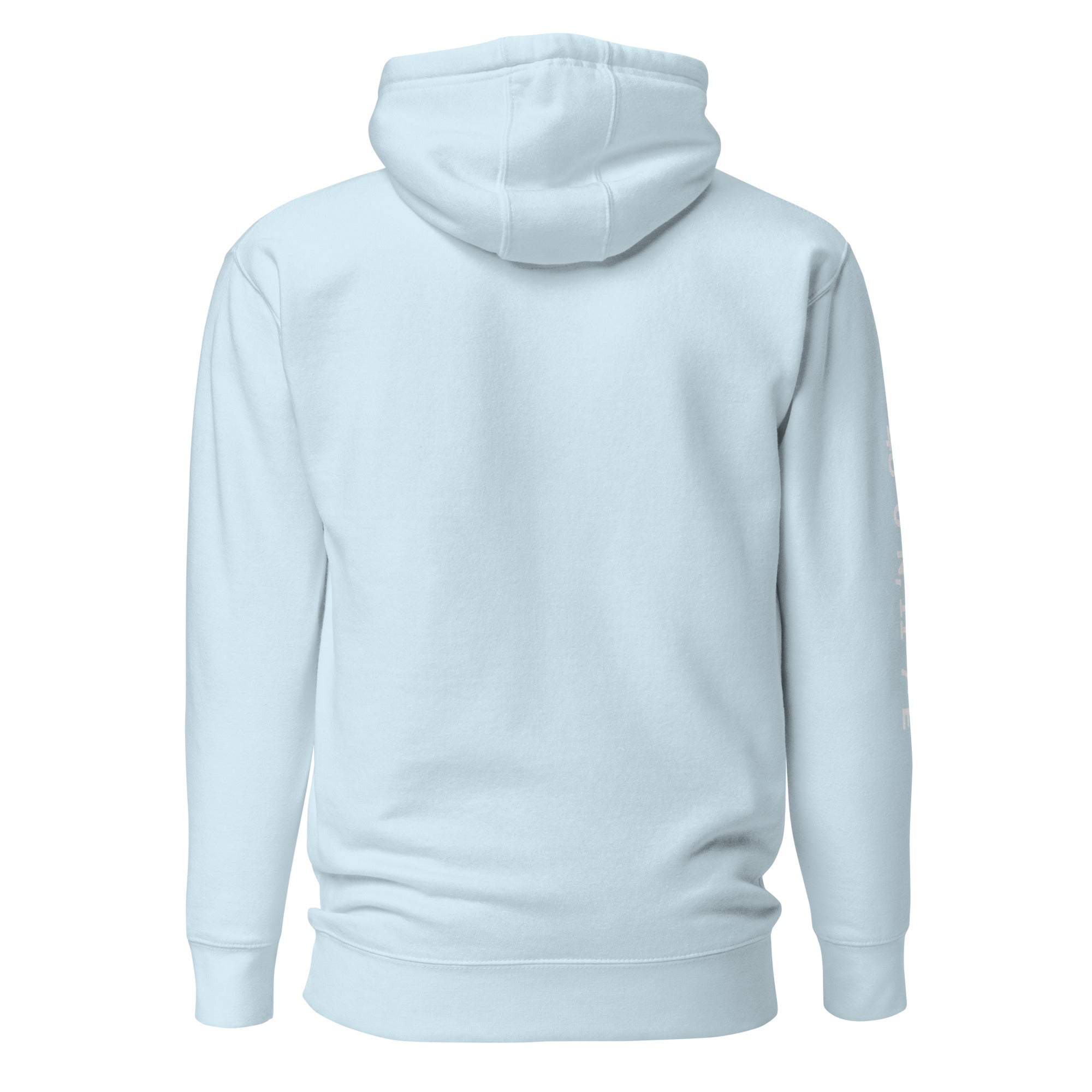 Ammersee Hoodie Unisex Hellblau Best Vibes Only – Rückansicht inspiriert von Dießen am Ammersee, Ammersoul