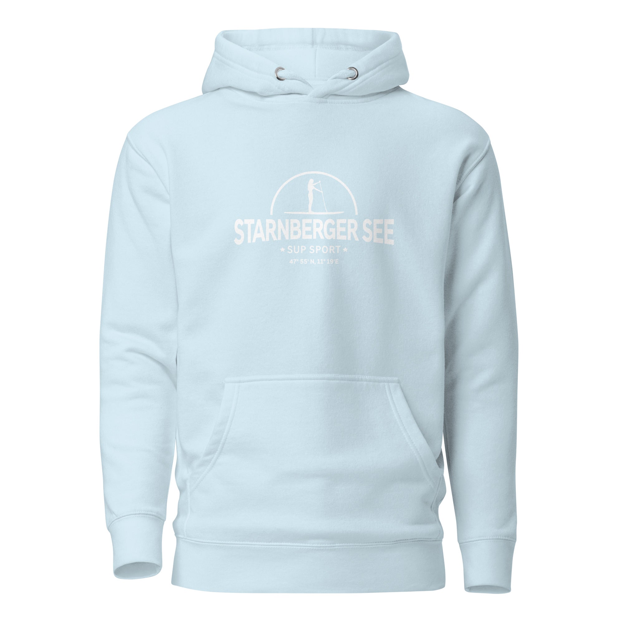 SUP Starnberger See Hoodie Damen Hellblau – nachhaltige Streetwear aus Tutzing & Feldafing am Westufer des Starnberger Sees