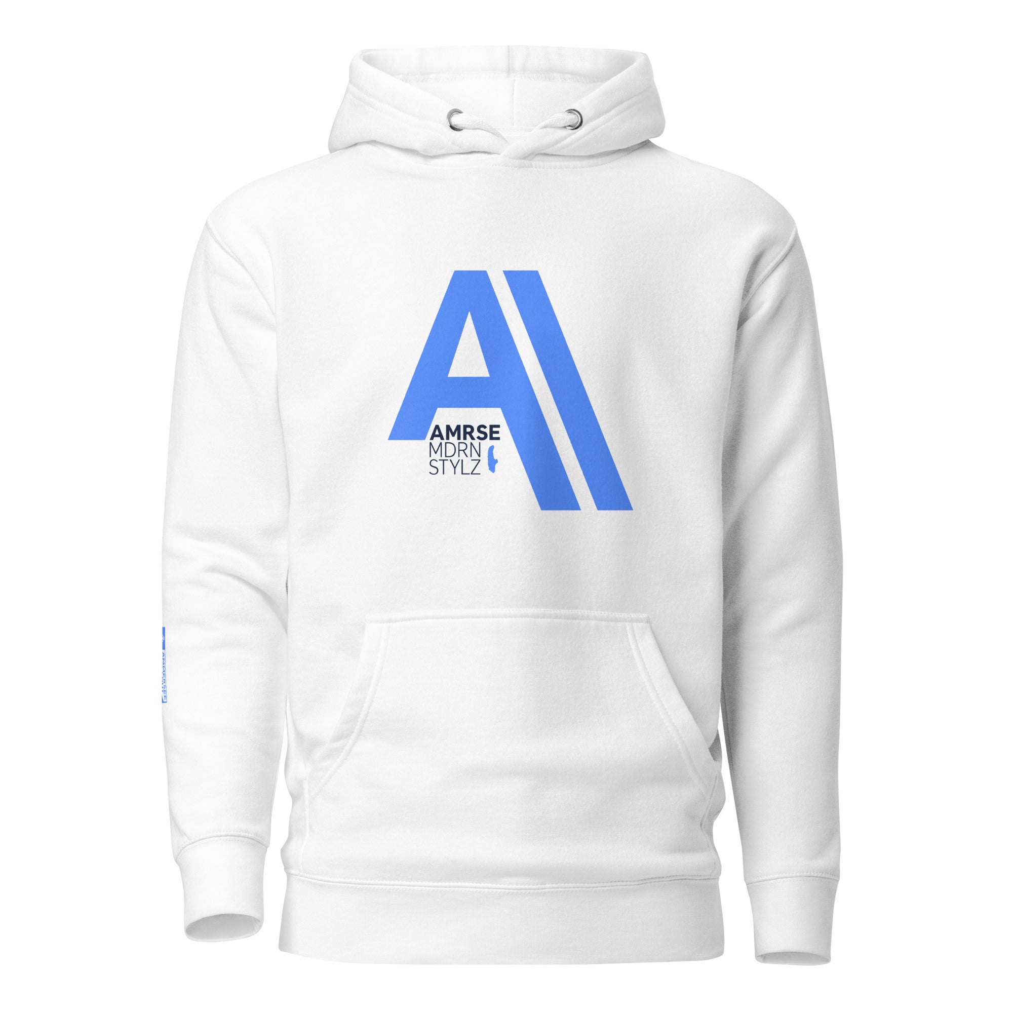 Modern Styles Hoodie Unisex Big A Weiß – Streetwear Hoodie Unisex inspiriert von Ammersee & Herrsching im Fünfseenland