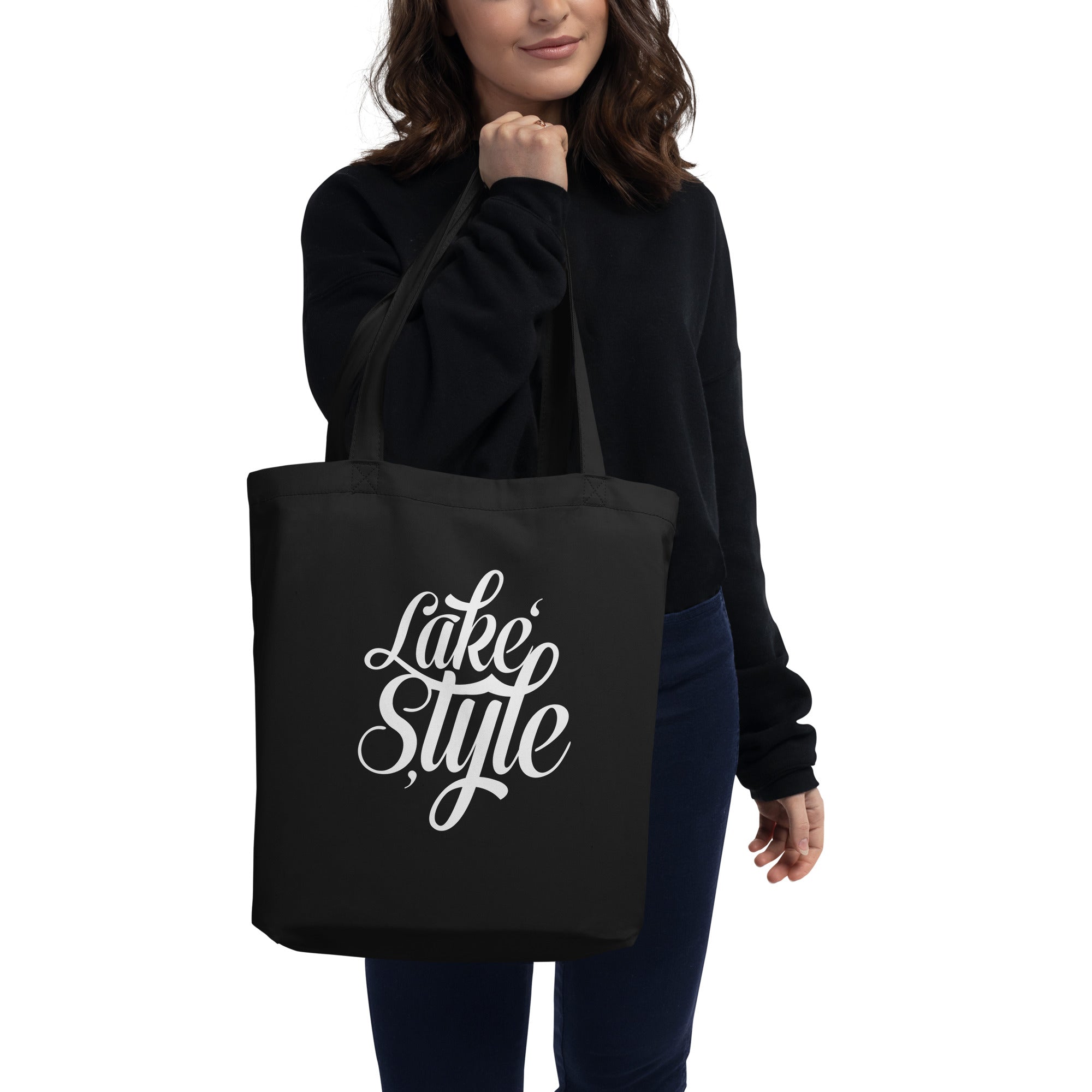 Lake Style Stoffbeutel & Shopper, schwarze Tasche von Ammersoul, Bio Baumwolle Tasche für Freizeit, Einkäufe & Lifestyle