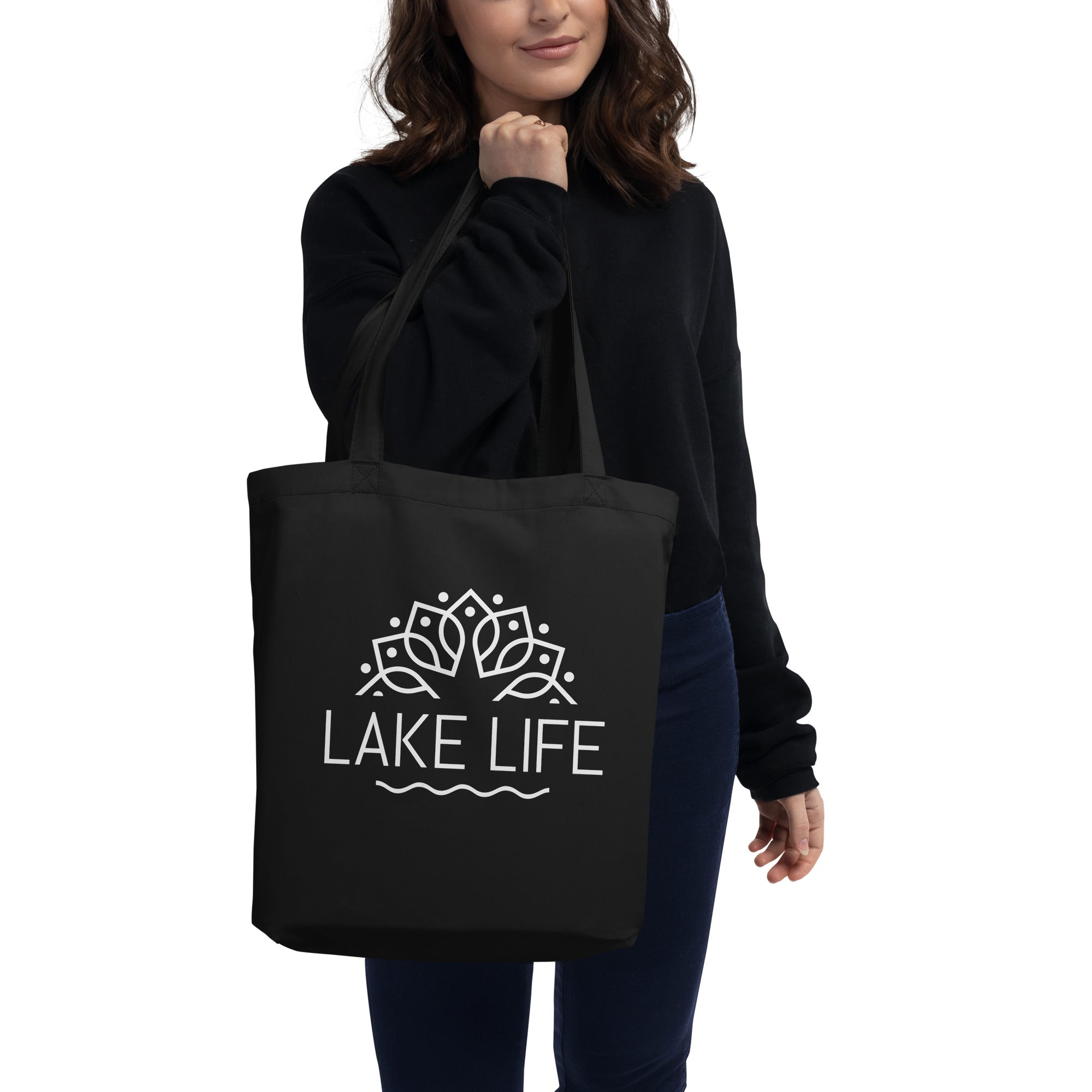 Lake Life Stoffbeutel & Shopper, schwarz, von Ammersoul, Tasche inspiriert vom Starnberger See nahe München & Landsberg