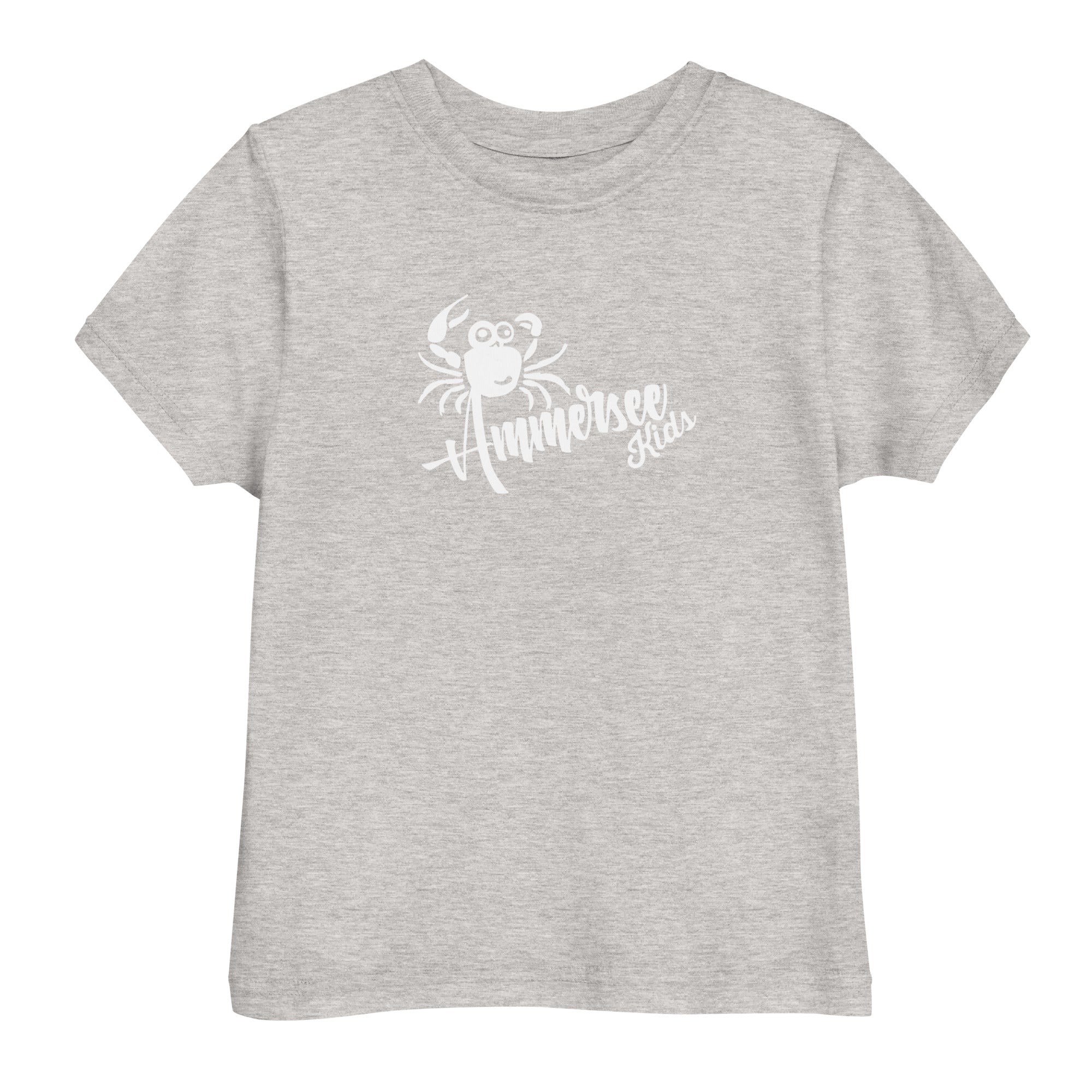 Ammersee Kinder T-Shirt Unisex – Krabbe | Hellgrau |Fünfseenland Lifestyle, Streetwear & Kinder Freizeit in Bayern