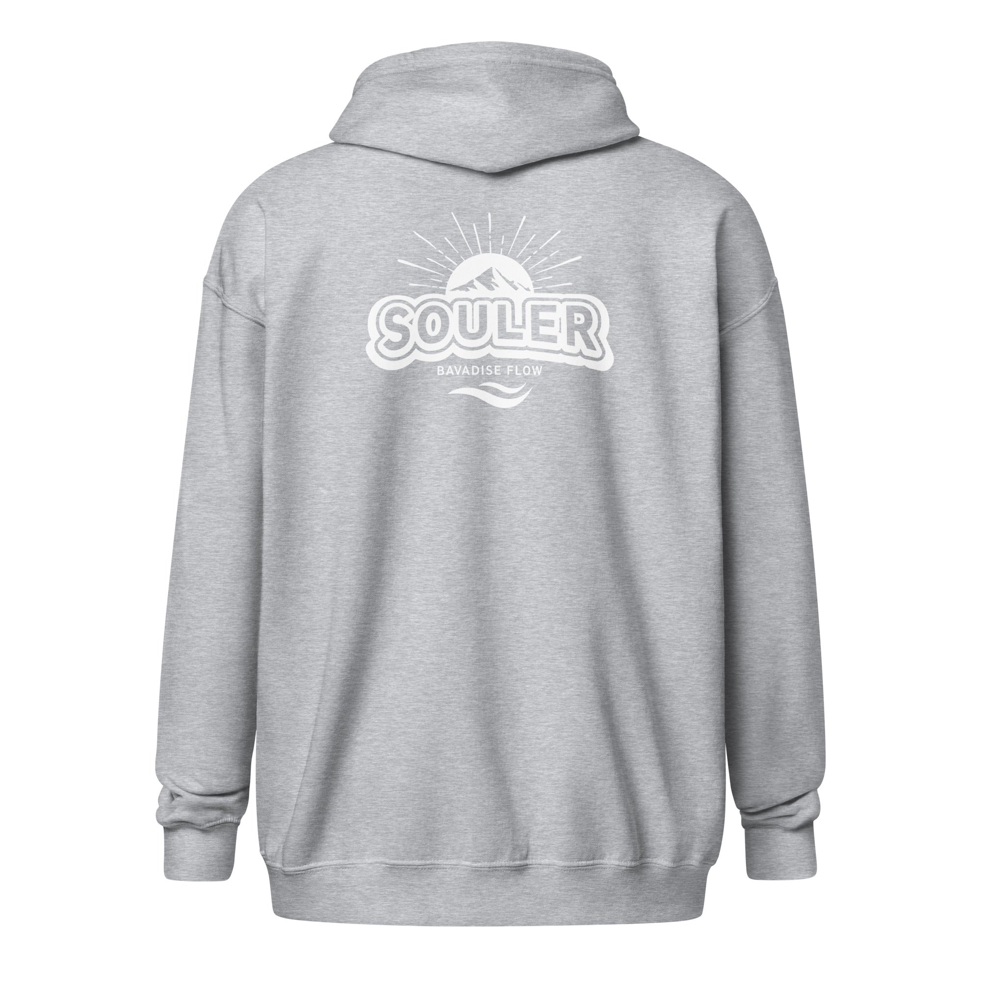 grauer Souler Zipper Hoodie Unisex Grau – Modelabel inspiriert von Greifenberg & Türkenfeld nahe Landsberg am Lech