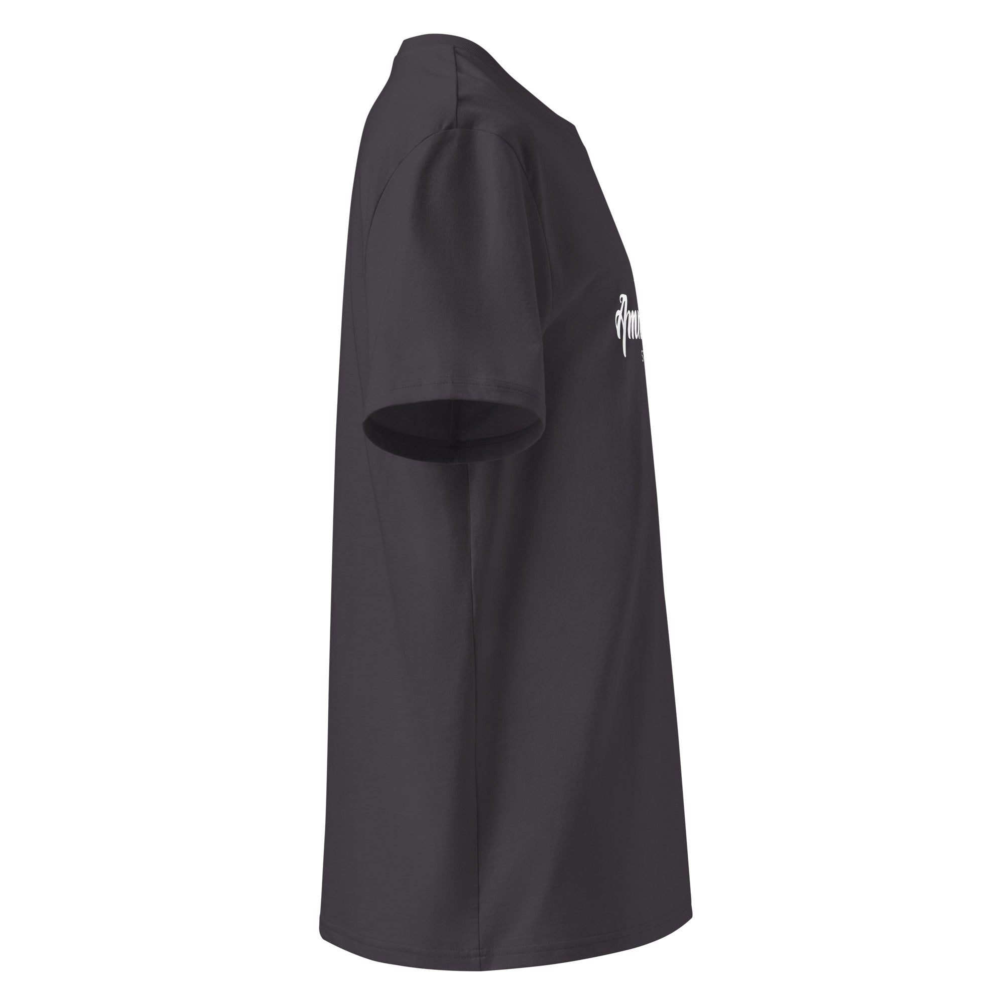 Ammersoul T-Shirt Unisex Dunkelgrau Rückansicht – nachhaltige Mode inspiriert vom Pilsensee bei Seefeld