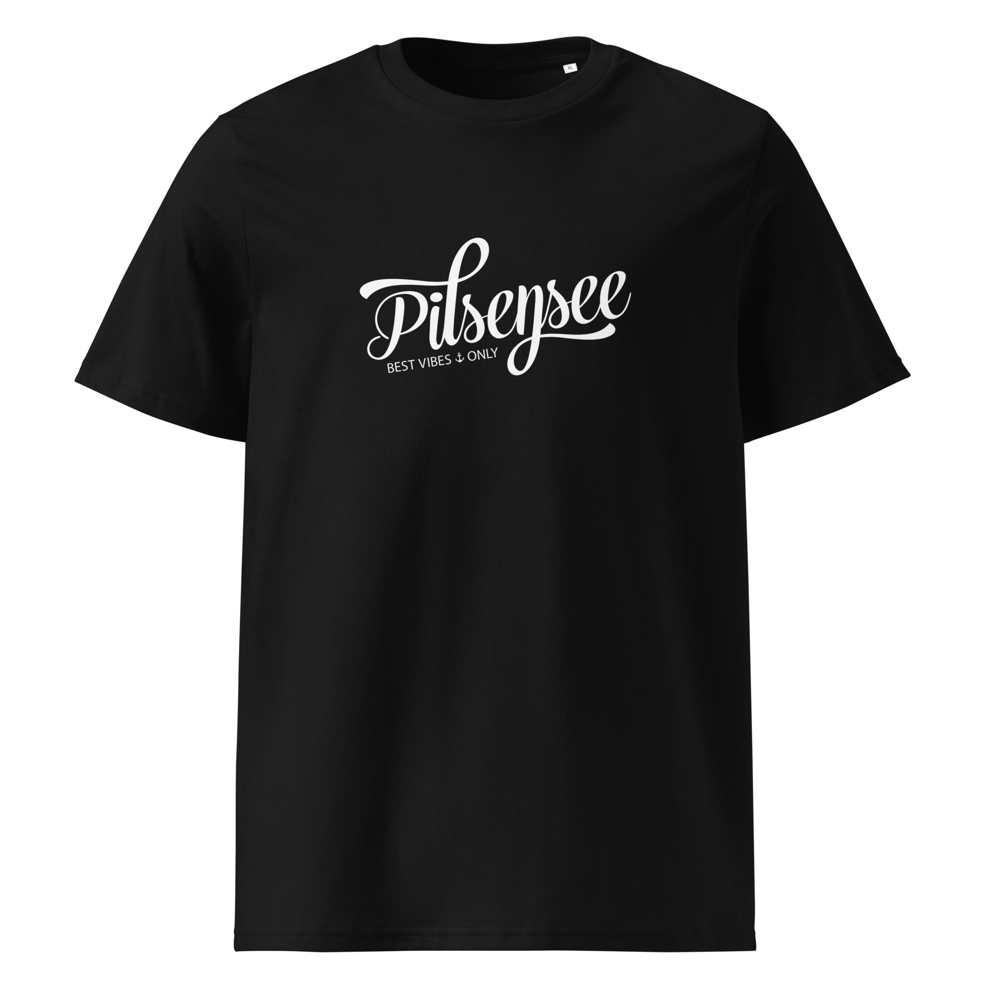 Pilsensee T-Shirt Unisex Schwarz – sportlich inspiriert vom Bräustüberl Schloss Seefeld & Wochenmarkt Seefeld