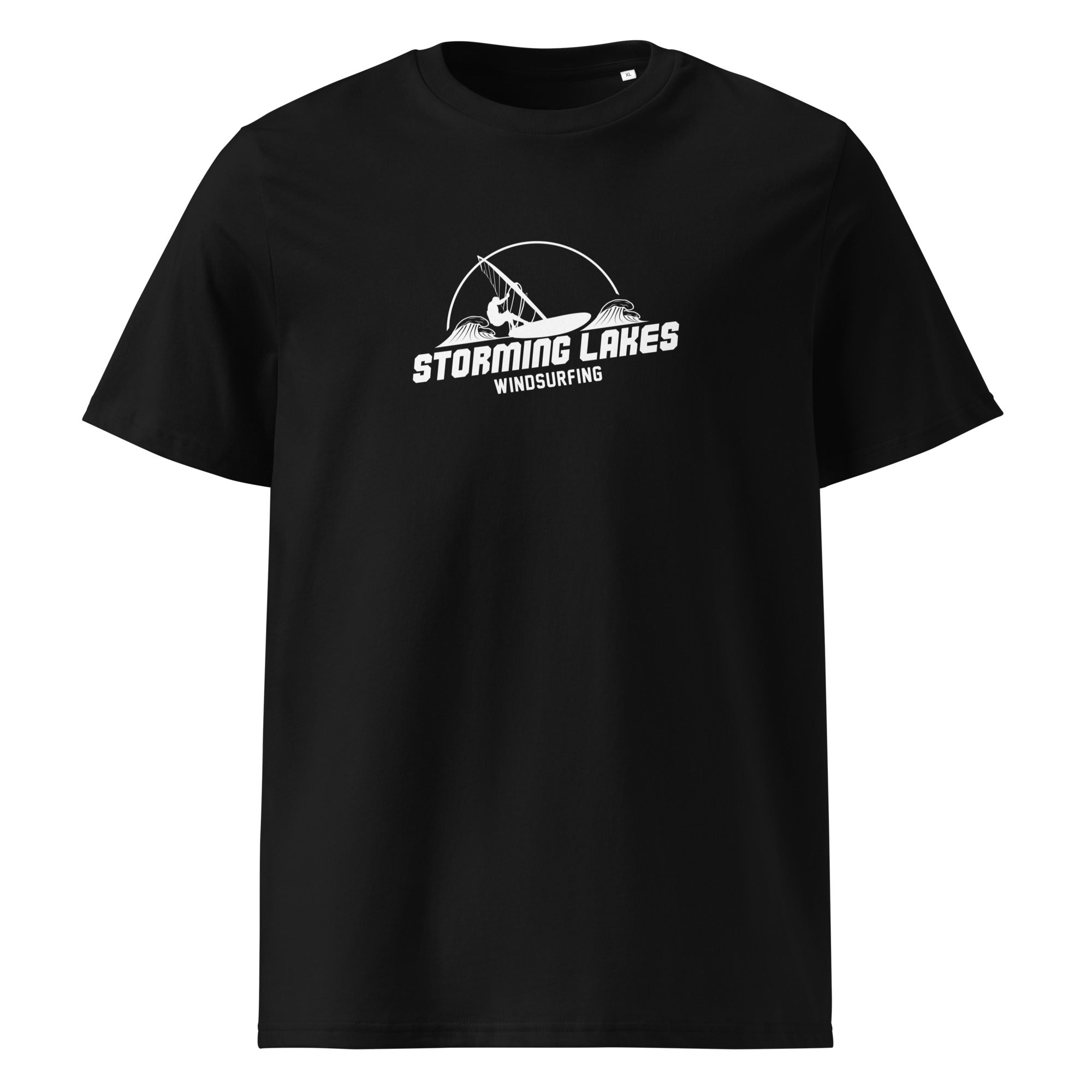 Windsurfen T-Shirt Unisex – Storming Lakes Windsurfing inspiriert vom Ammersee, Starnberger See, Wörthsee, Pilsensee