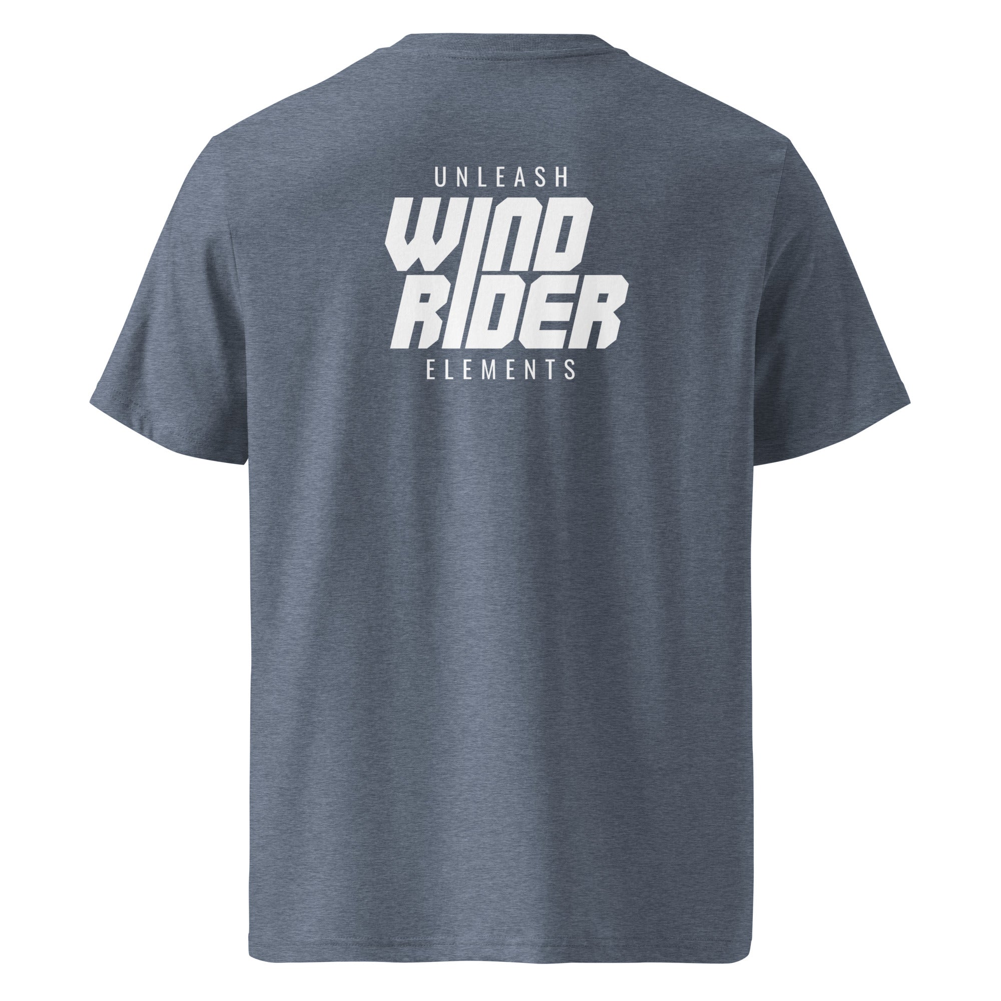 Windsurfen & Windrider T-Shirt Unisex, Blau-Grau – Front inspiriert vom Ammersee & Lifestyle in Dießen