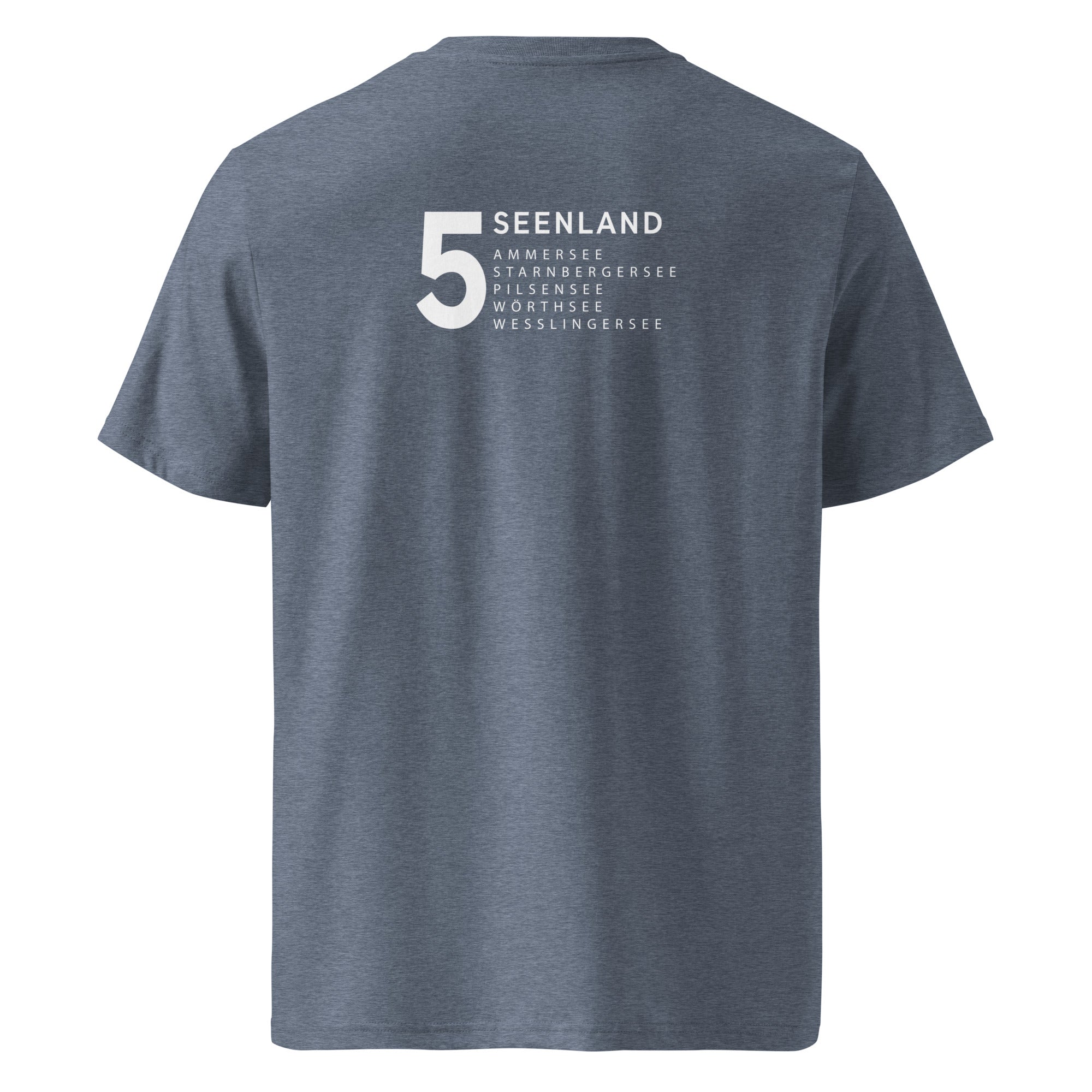 Fünfseenland T-Shirt Unisex Schwarz – Shirt inspiriert vom Ammersee, Starnberger See, Wörthsee, Pilsensee, Weßlinger See