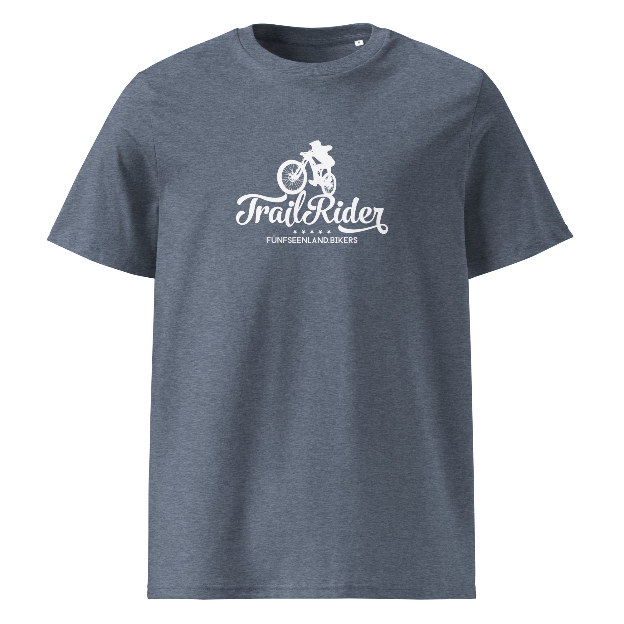Mountainbike T-Shirt Unisex – Trail Rider, inspiriert von Bike, E-Bike, Rad und Fahrrad Touren am Ammersee, Starnberger See