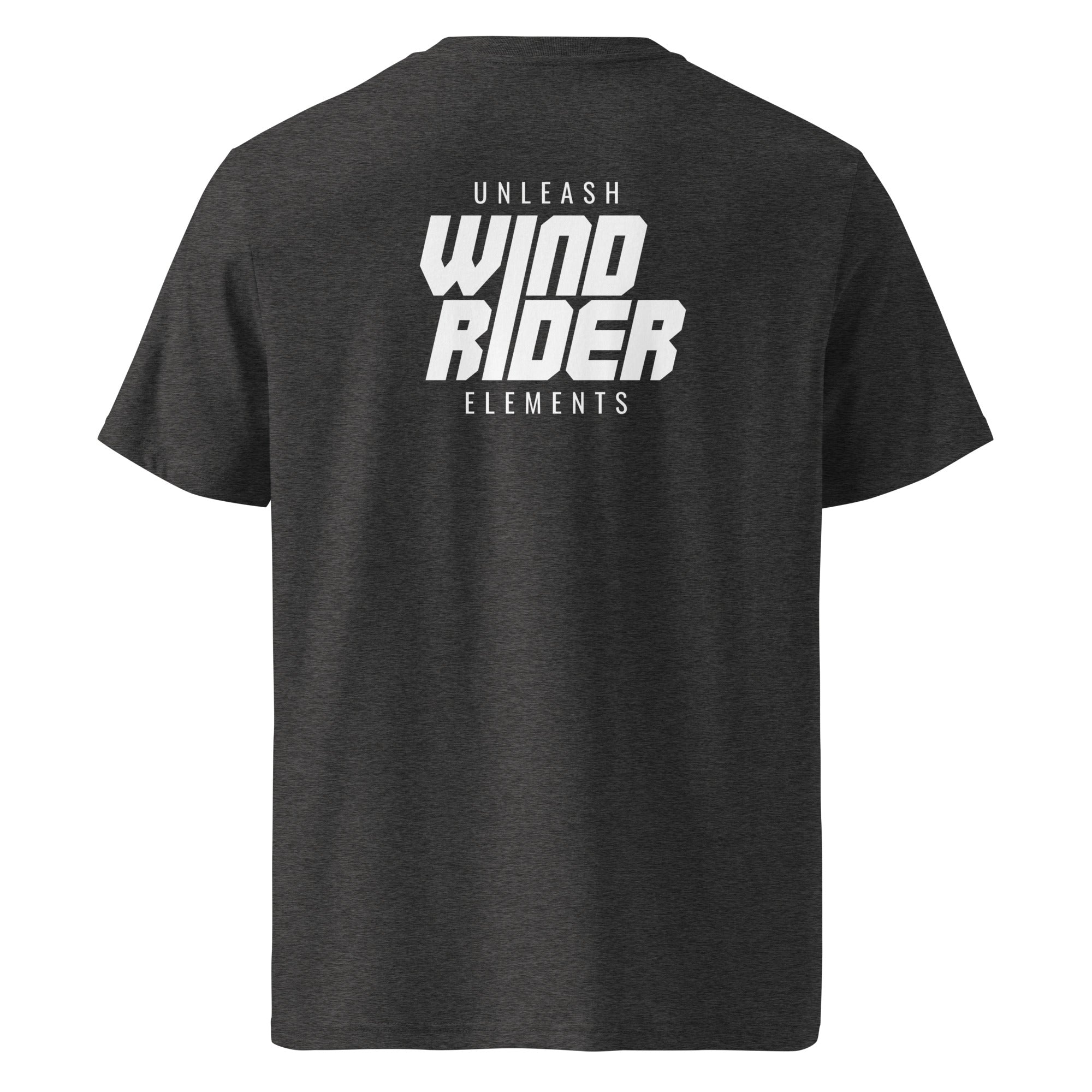 Windsurfen & Windrider T-Shirt Unisex Grau, Front inspiriert von Windsurfer am Ammersee, Windsurfen in Herrsching & Aidenried