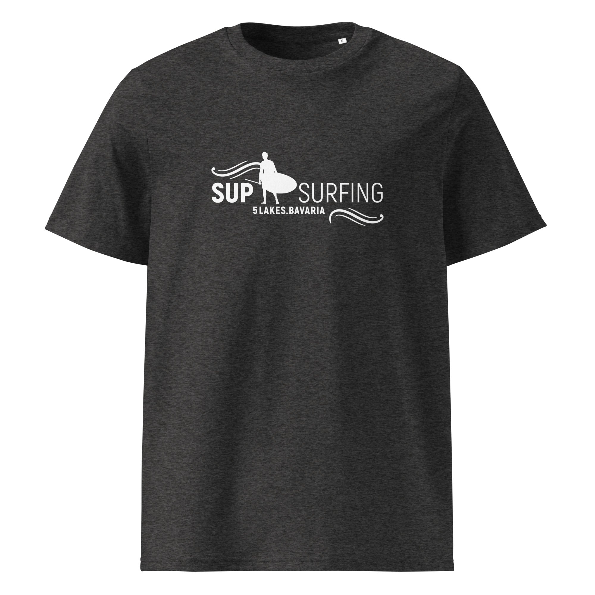 SUP Surfing T-Shirt Unisex, Front, Stand-Up-Paddle Boarden inspiriert vom SUP Boarden in Eching am Ammersee & Starnberger