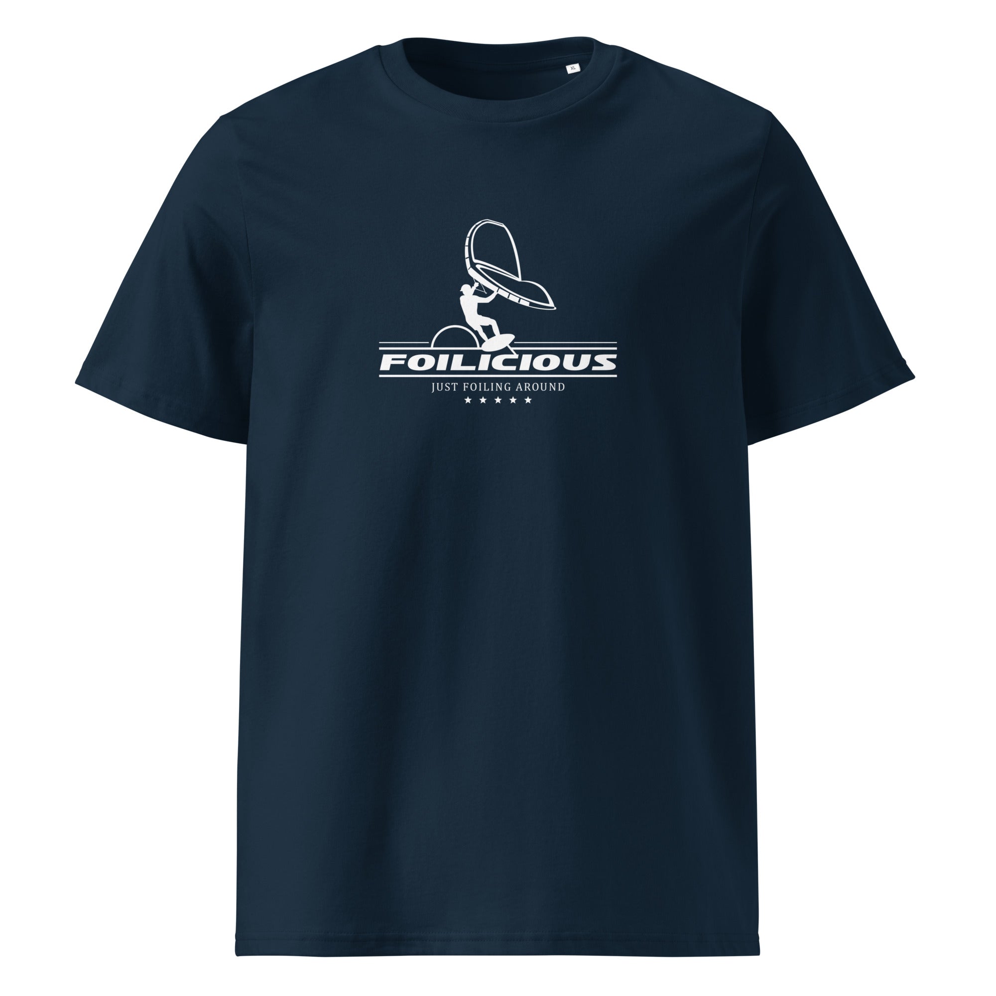 Wingfoilen T-Shirt Unisex – blau , inspiriert vom Foilen & Windfoilen am Starnberger See zwischen München & Augsburg