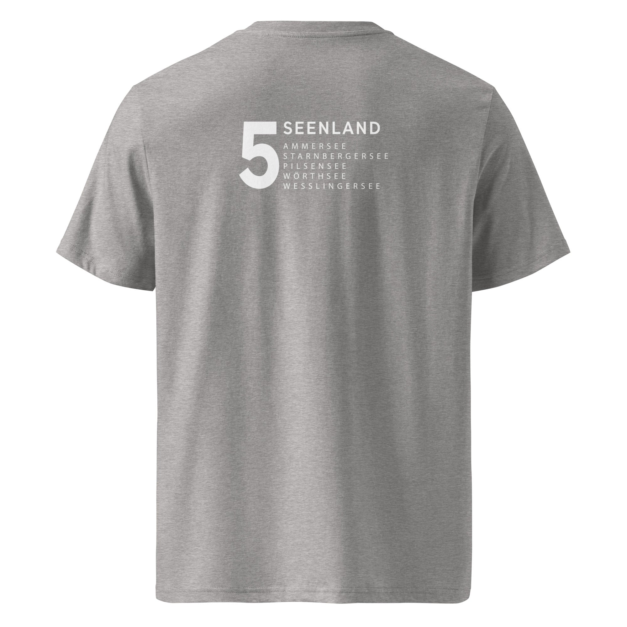 Fünfseenland T-Shirt Unisex Schwarz – Shirt inspiriert vom Ammersee, Starnberger See, Wörthsee, Pilsensee, Weßlinger See