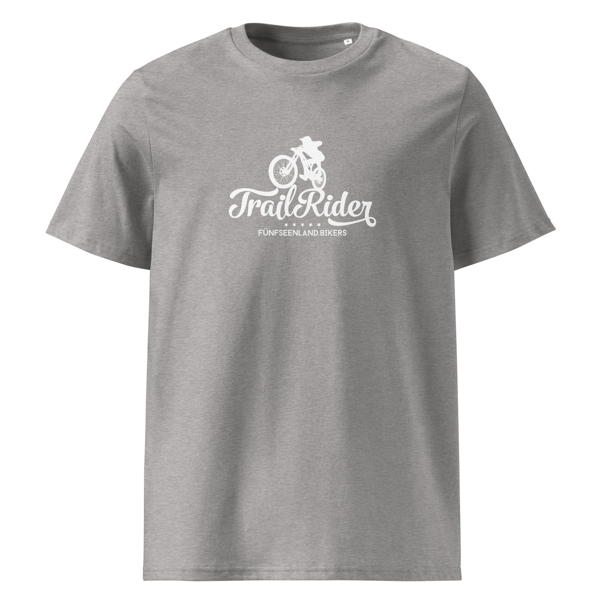 Mountainbike T-Shirt Unisex – Trail Rider, inspiriert von Bike, E-Bike, Rad und Fahrrad Touren am Ammersee, Starnberger See