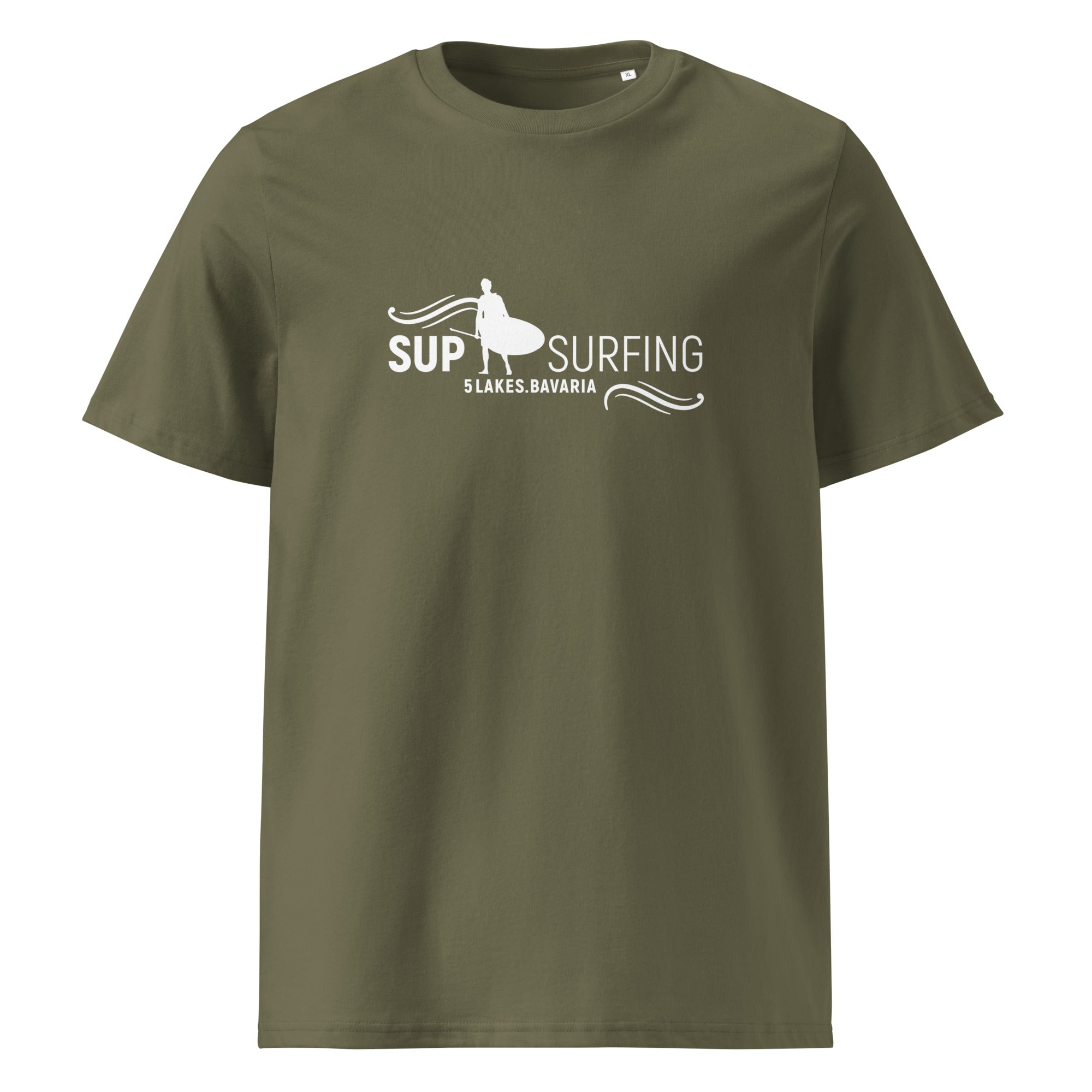 SUP Surfing T-Shirt Unisex, Front, Stand-Up-Paddle Boarden inspiriert vom SUP Boarden in Ambach & Seeshaupt & Wörthsee