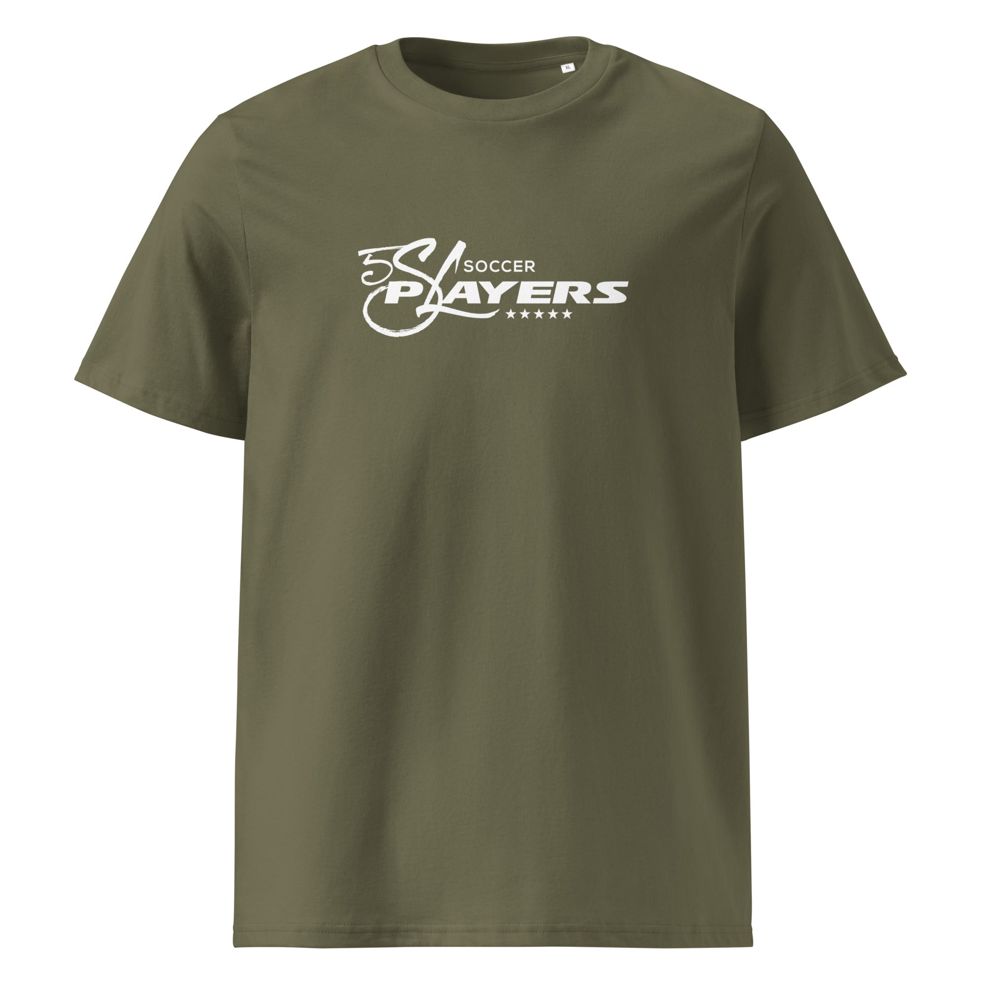 Fußball Unisex T-Shirt – 5SL Soccer Players, Olive-Grün, Front, inspiriert vom Fußball im Fünfseenland & Training