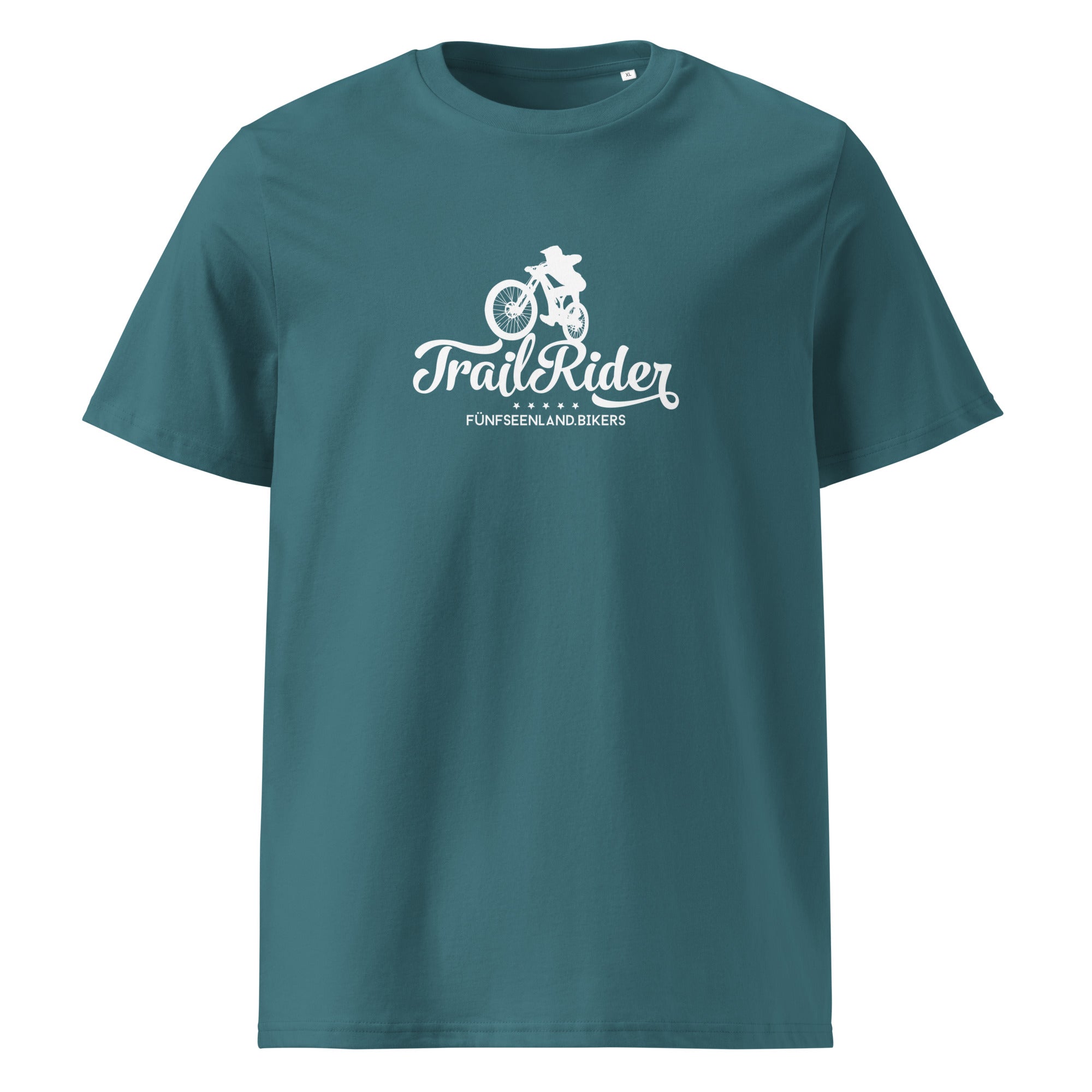 Mountainbike T-Shirt Unisex – Trail Rider, inspiriert von Bike, E-Bike, Rad und Fahrrad Touren am Ammersee, Starnberger See