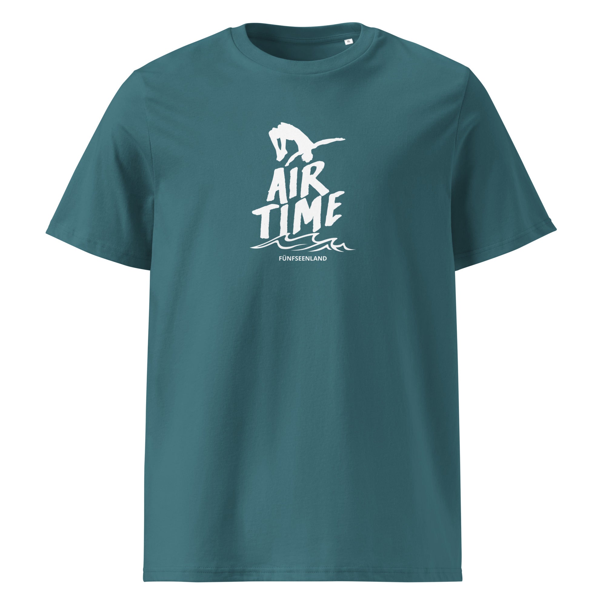 Air Time T-Shirt Unisex Türkis vorne – nachhaltiges Modelabel inspiriert vom Ammersee, Starnberger See & Fünfseenland