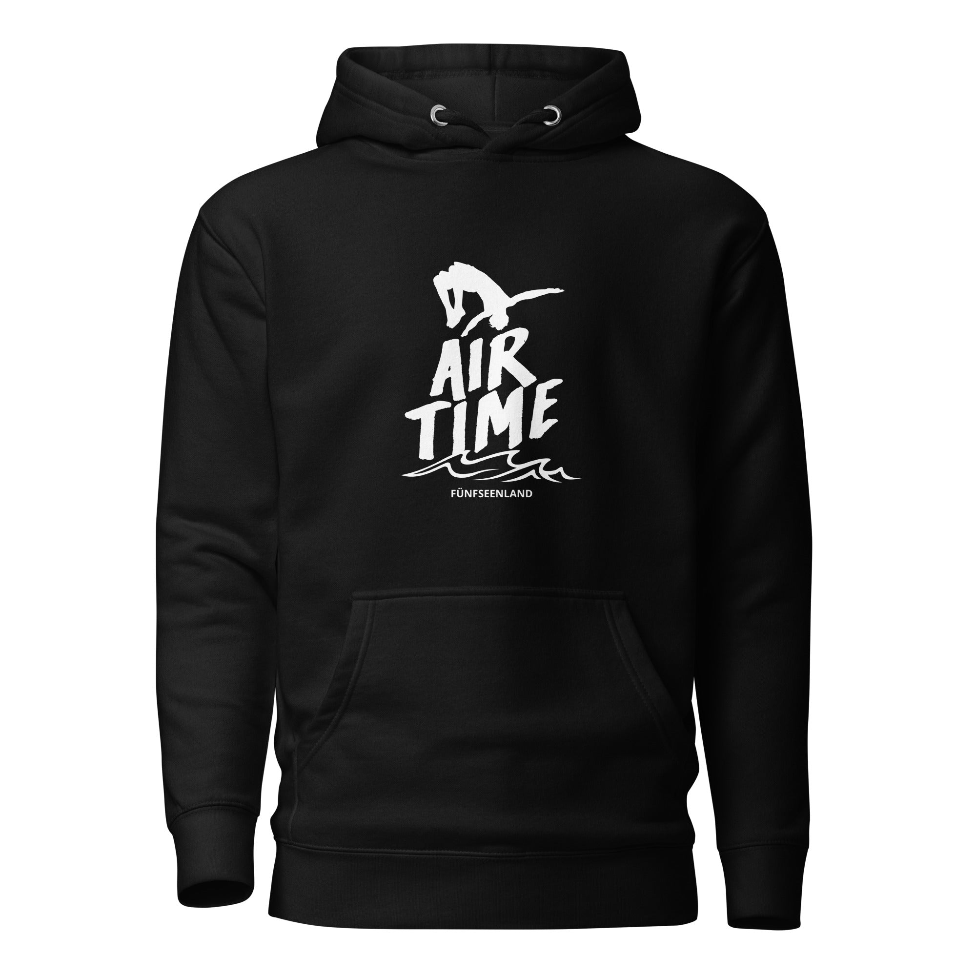 Dive & Jump Hoodie Unisex – Air Time, inspiriert vom Ammersee, Starnberger See, Wörthsee, Pilsensee, Weßlinger See in Bayern