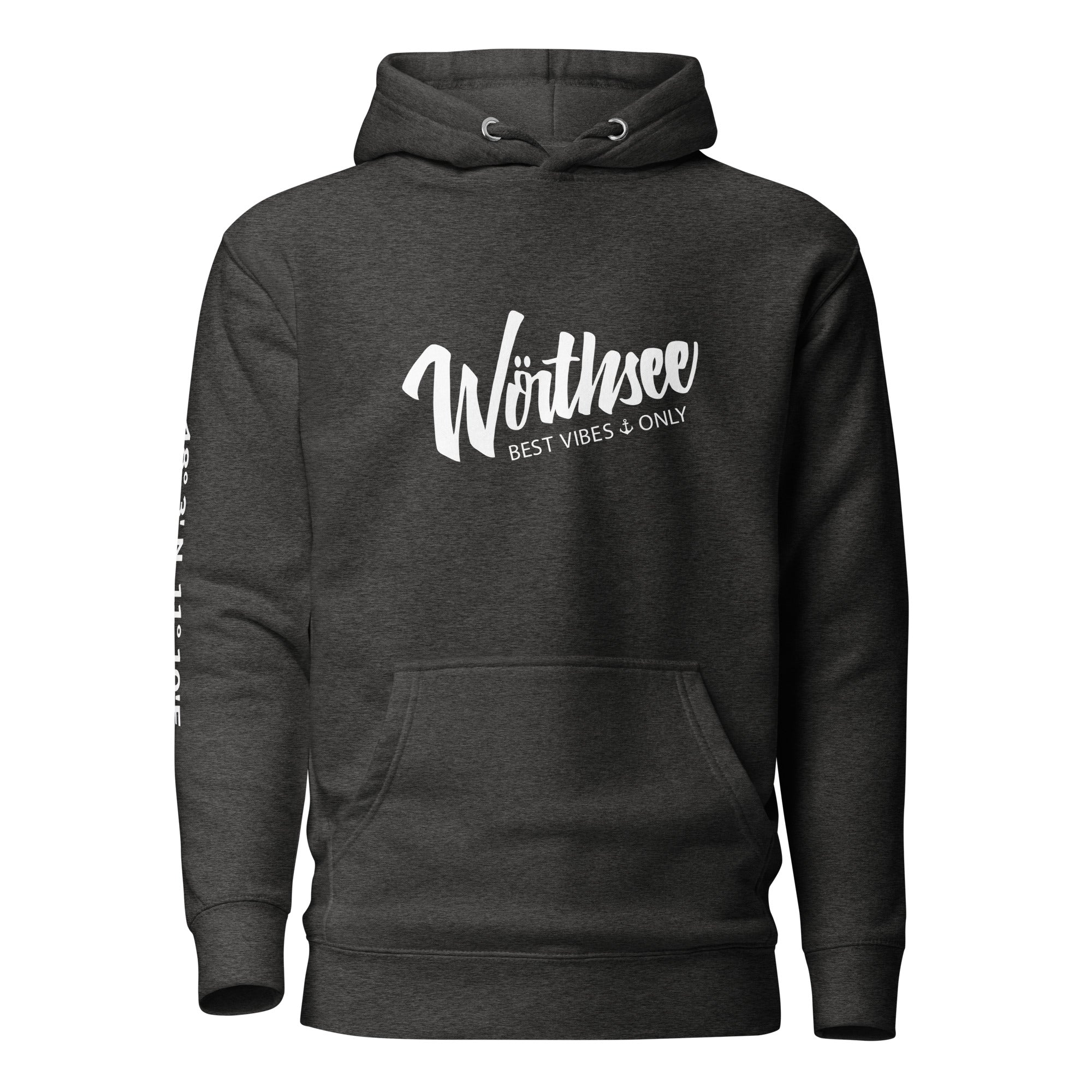 Wörthsee Hoodie Unisex – Best Vibes Only, inspiriert vom Lebensgefühl am Wörthsee im Fünfseenland in Bayern.