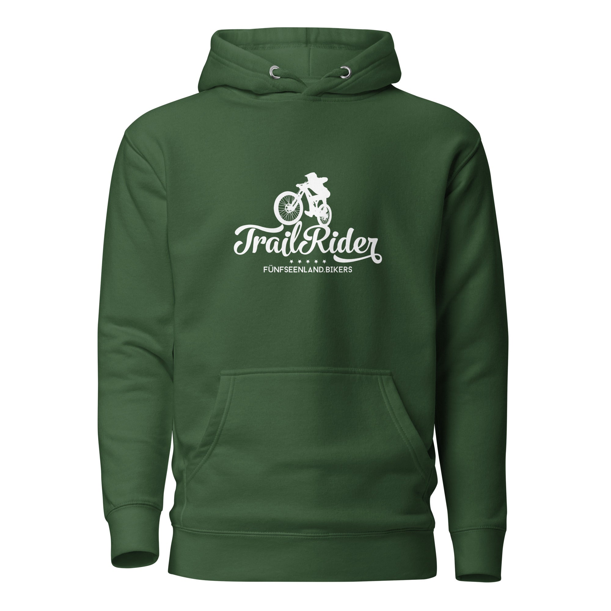Mountainbike Hoodie Unisex, Trail Rider inspiriert von Bike & E-Bike Touren am Ammersee, Starnberger See, Wörthsee, Pilsensee