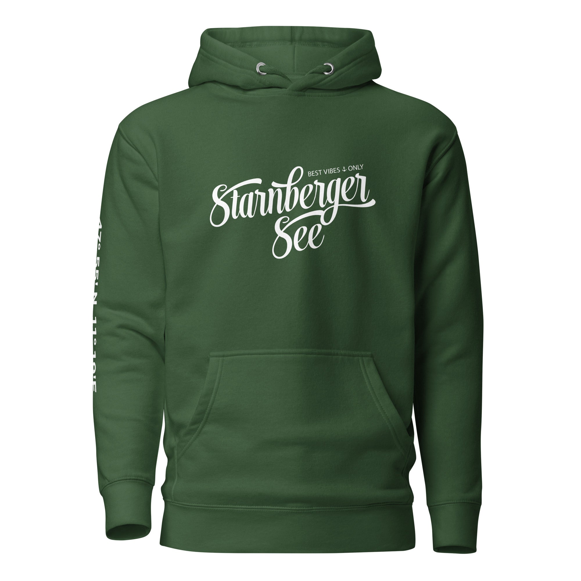 Starnberger See Hoodie Unisex Grün – nachhaltige Streetwear inspiriert vom Starnberger See & Tutzing im Fünfseenland