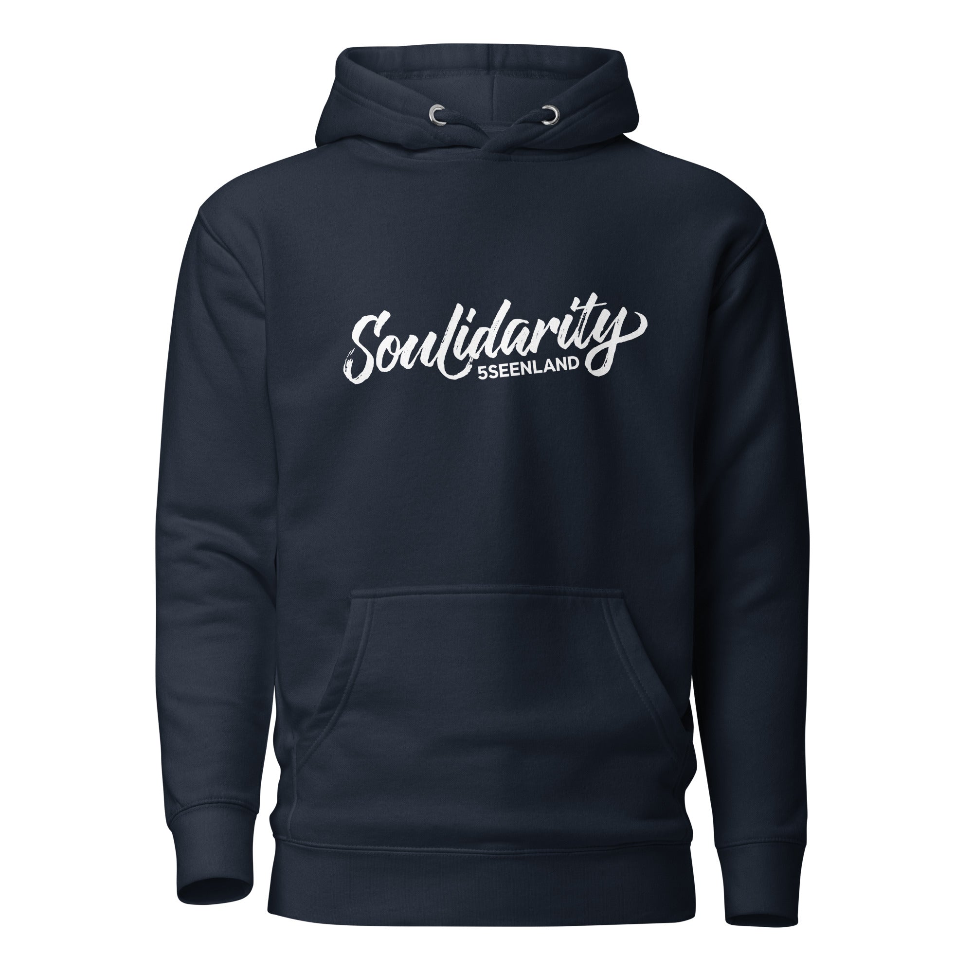 Soulidarity Hoodie Unisex Navy – nachhaltige Streetwear inspiriert vom Ammersee & Fünfseenland