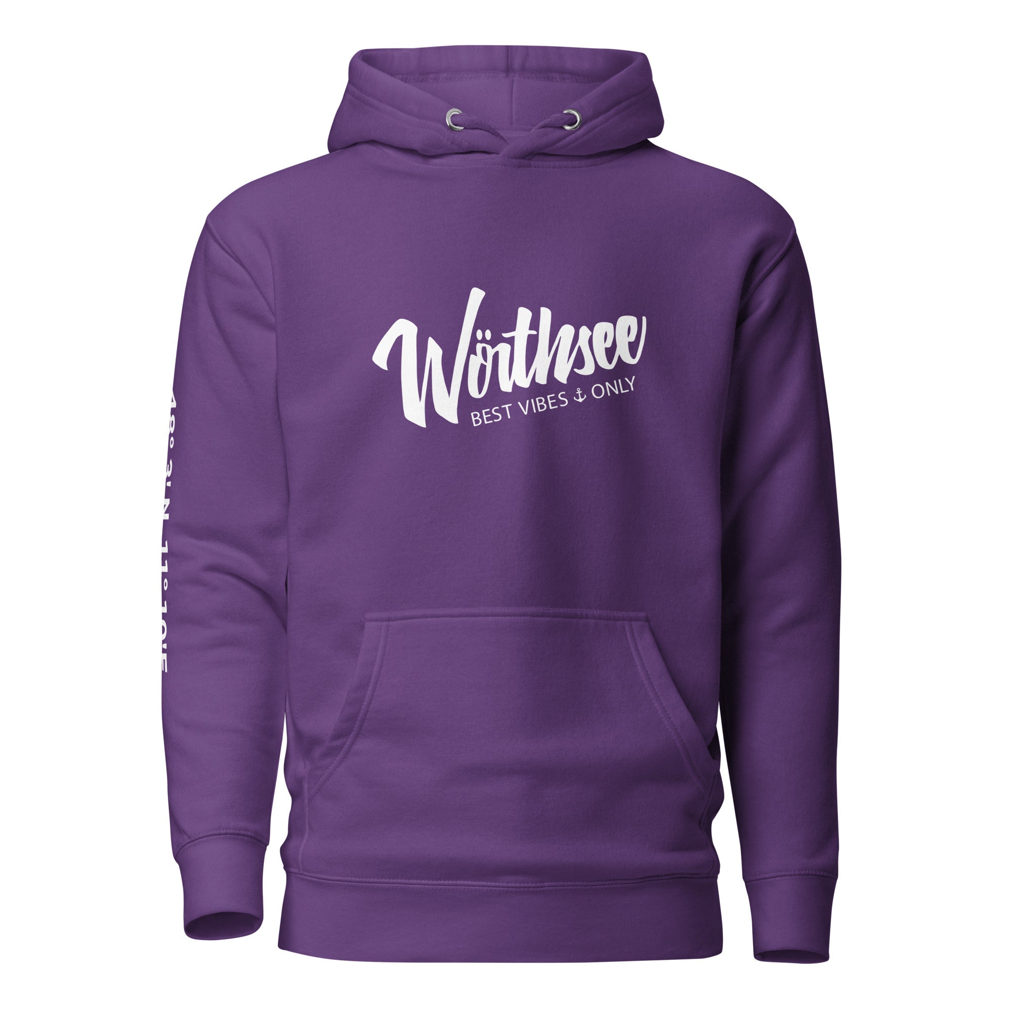 Wörthsee Hoodie Unisex – Best Vibes Only, inspiriert vom Lebensgefühl am Wörthsee im Fünfseenland in Bayern.
