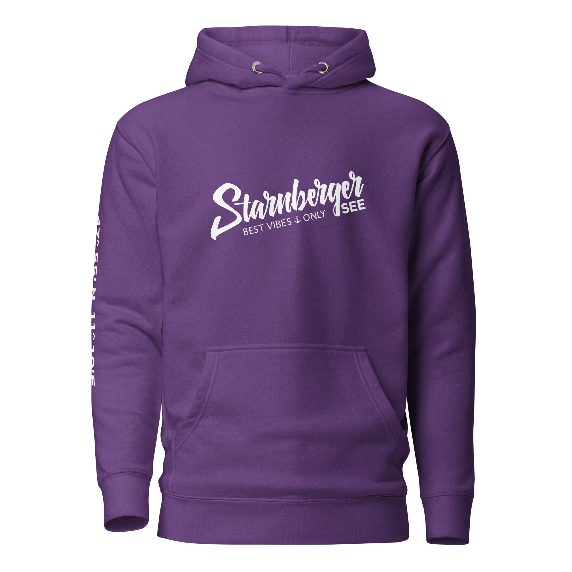 Starnberger See Unisex Hoodie Lila – nachhaltiger See Hoodie inspiriert vom Starnberger See & Possenhofen bei Starnberg