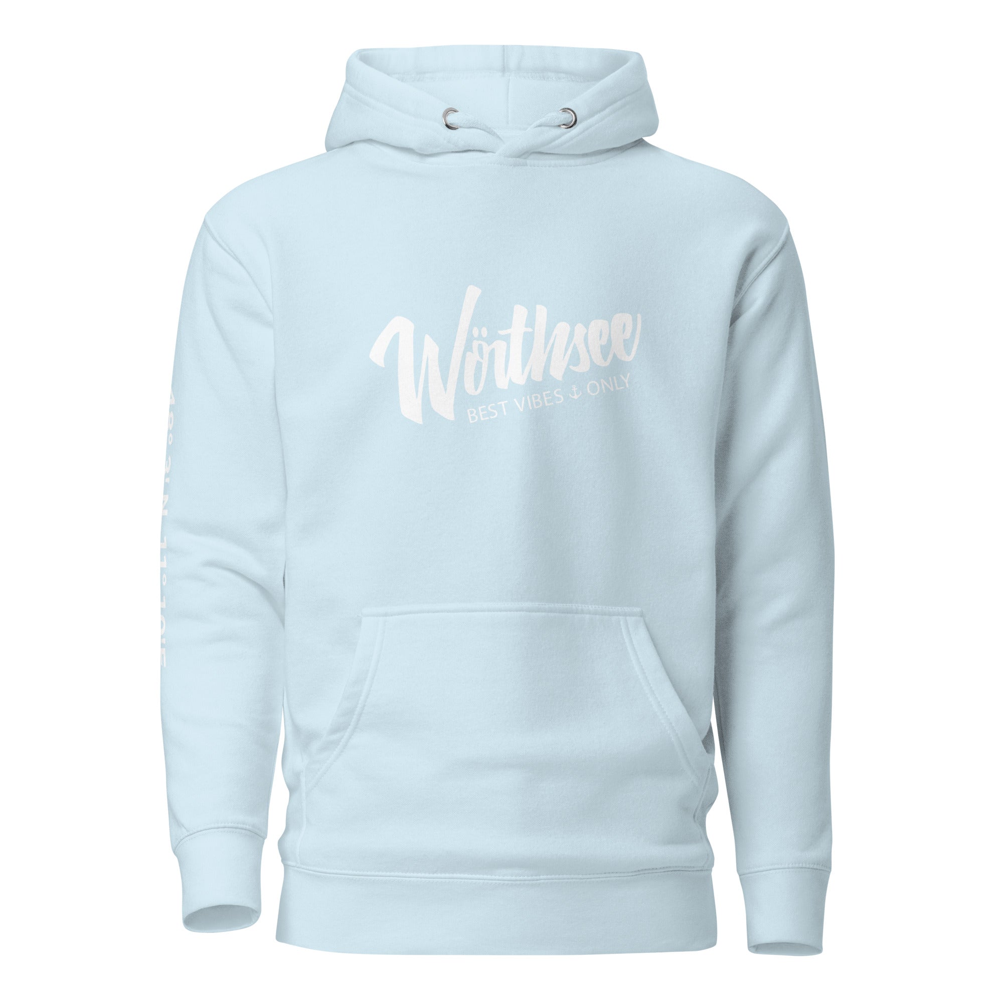 Wörthsee Hoodie Unisex – Best Vibes Only, inspiriert vom Lebensgefühl am Wörthsee im Fünfseenland in Bayern.