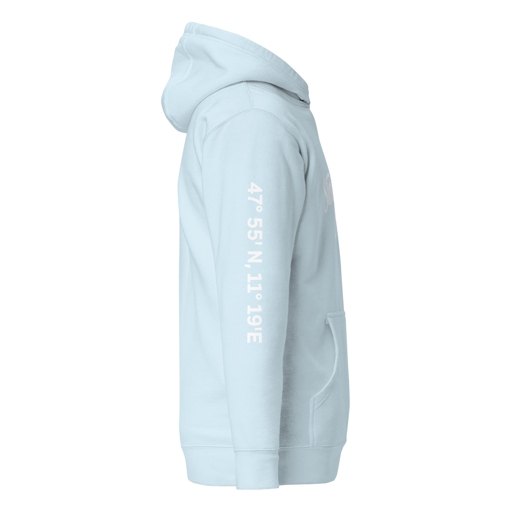 Starnberger See Hoodie Unisex Hellblau – Streetwear inspiriert von Augsburg & Landsberg am Lech, regionales Design
