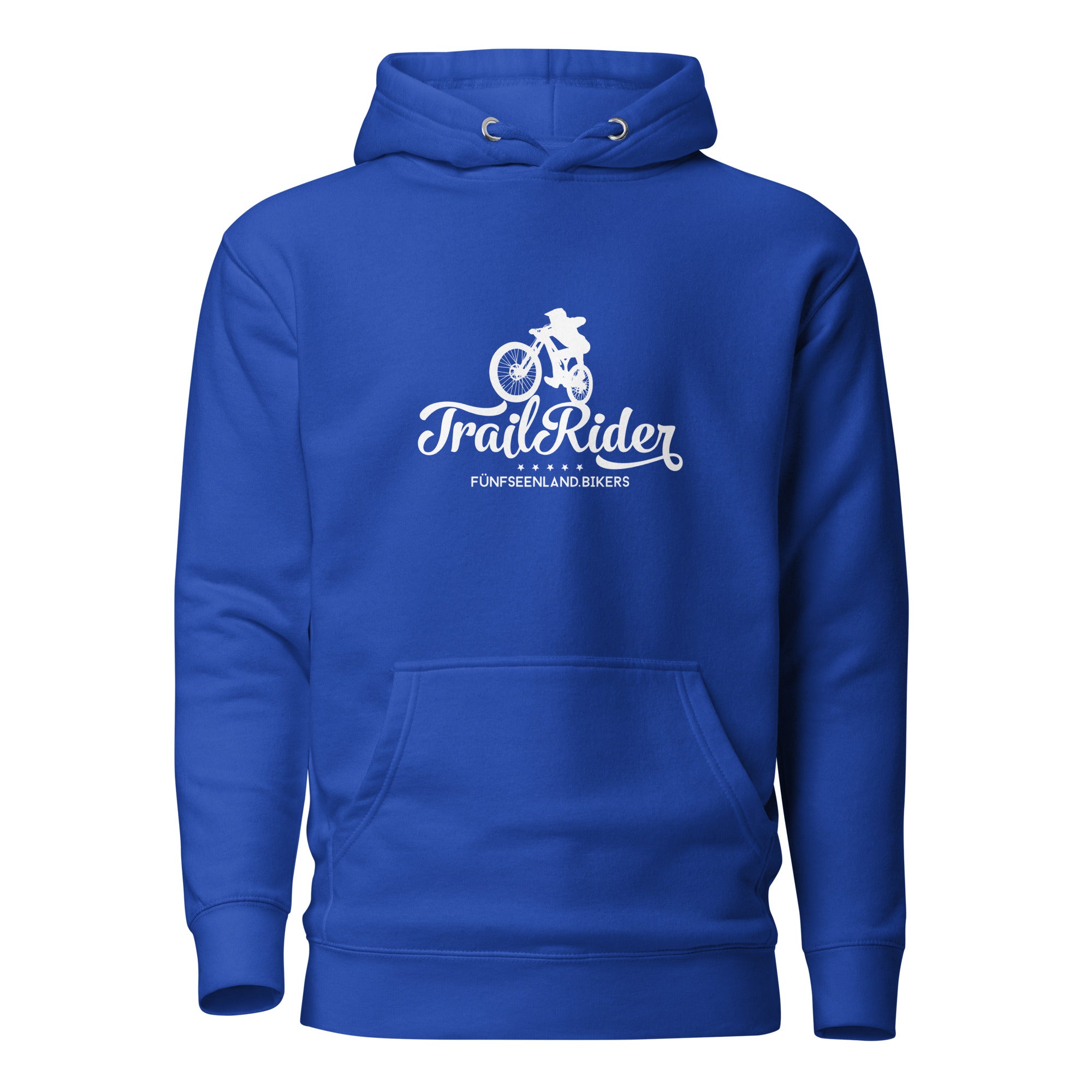 Mountainbike Hoodie Unisex, Trail Rider inspiriert von Bike & E-Bike Touren am Ammersee, Starnberger See, Wörthsee, Pilsensee