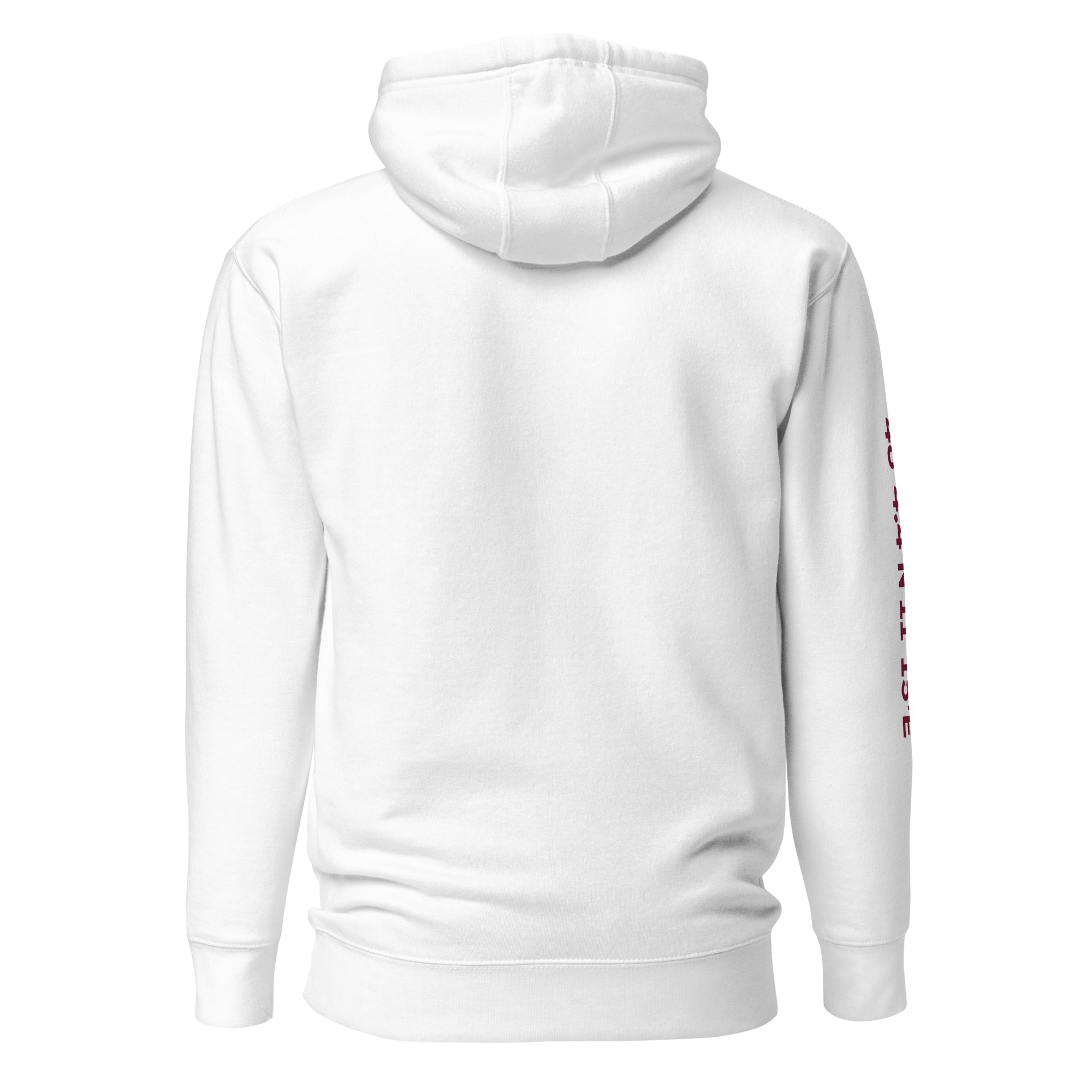 Wesslinger See Hoodie Unisex, Rückseite, Weiß, inspiriert vom Wesslinger See und Wessling im Fünfseenland.