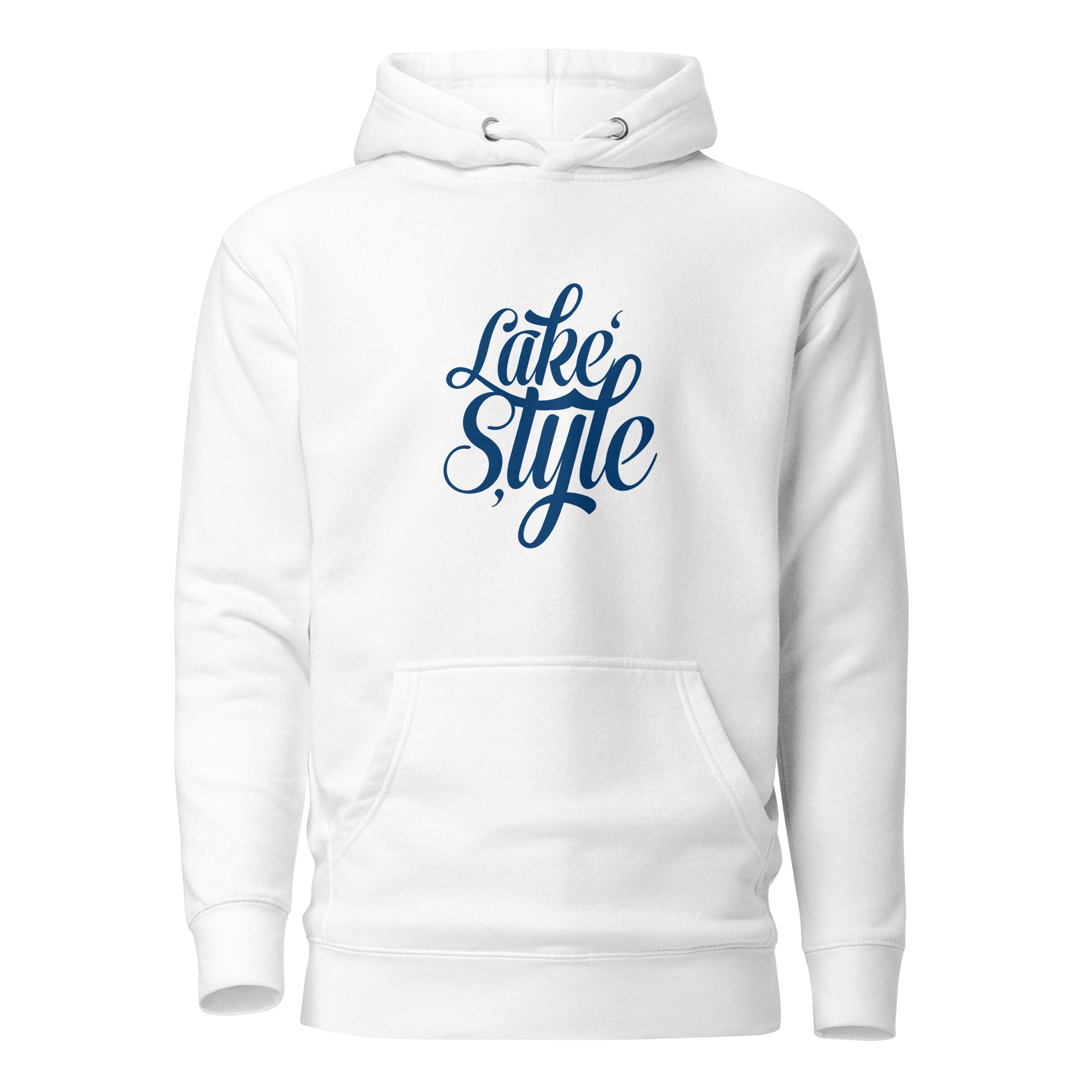 Lake Style Hoodie Unisex – See Hoodies, Weiß – Kapuzenpullover inspiriert von Ammersee & Starnberger See, Wörthsee, Pilsensee