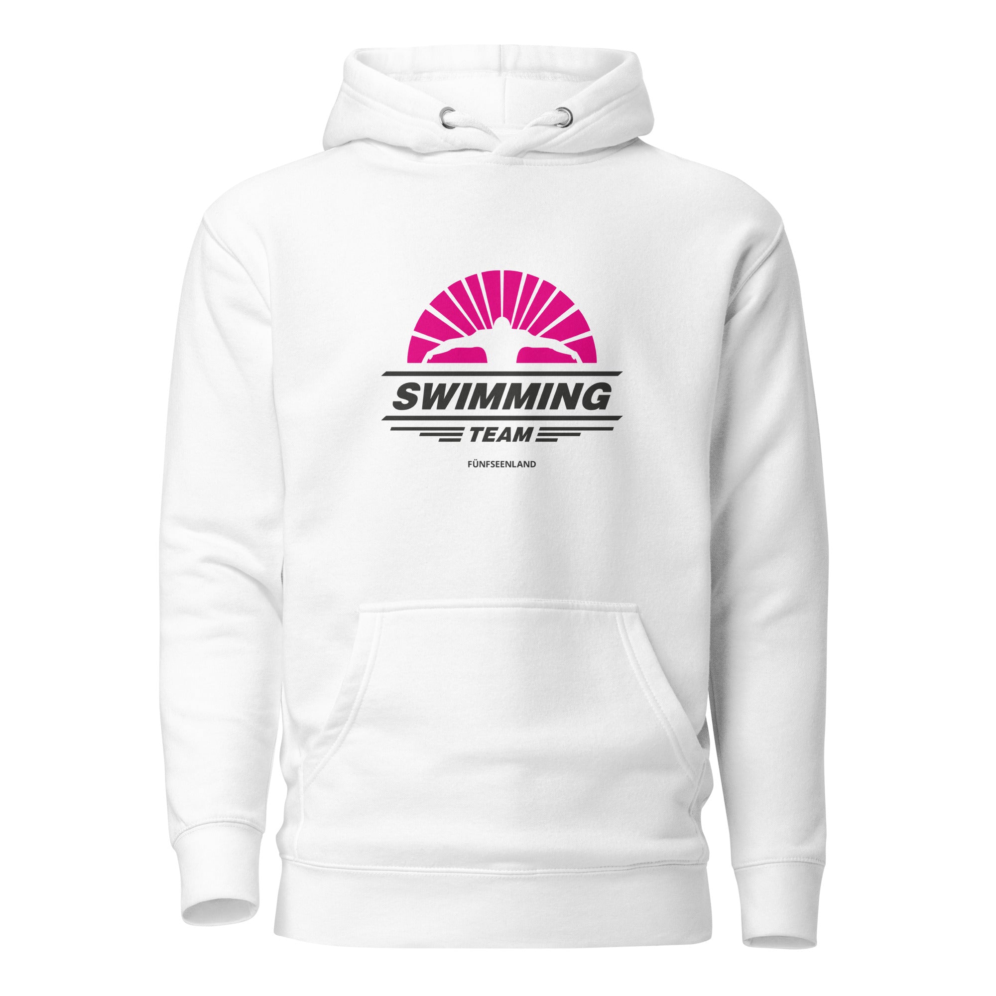 Schwimmen Hoodie Unisex, Kapuzenpullover inspiriert vom Schwimmen im Ammersee, Starnberger See, Wörthsee, Pilsensee & Weßling