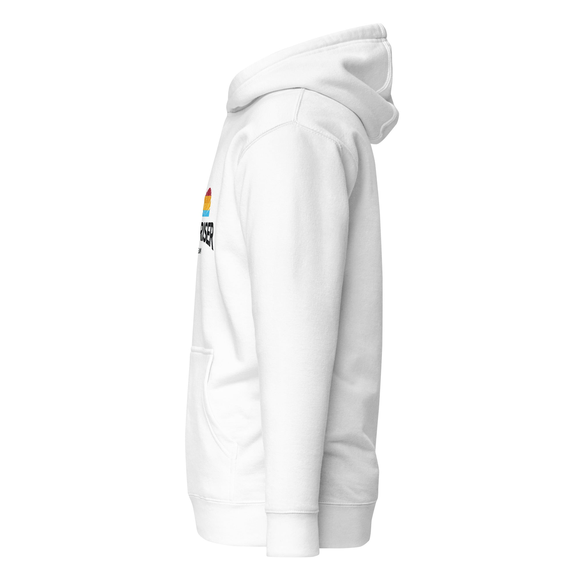 Sunriser Hoodie Unisex Weiß – Mode inspiriert vom Sonnenaufgang aus Herrsching & Dießen am Ammersee im Fünfseenland