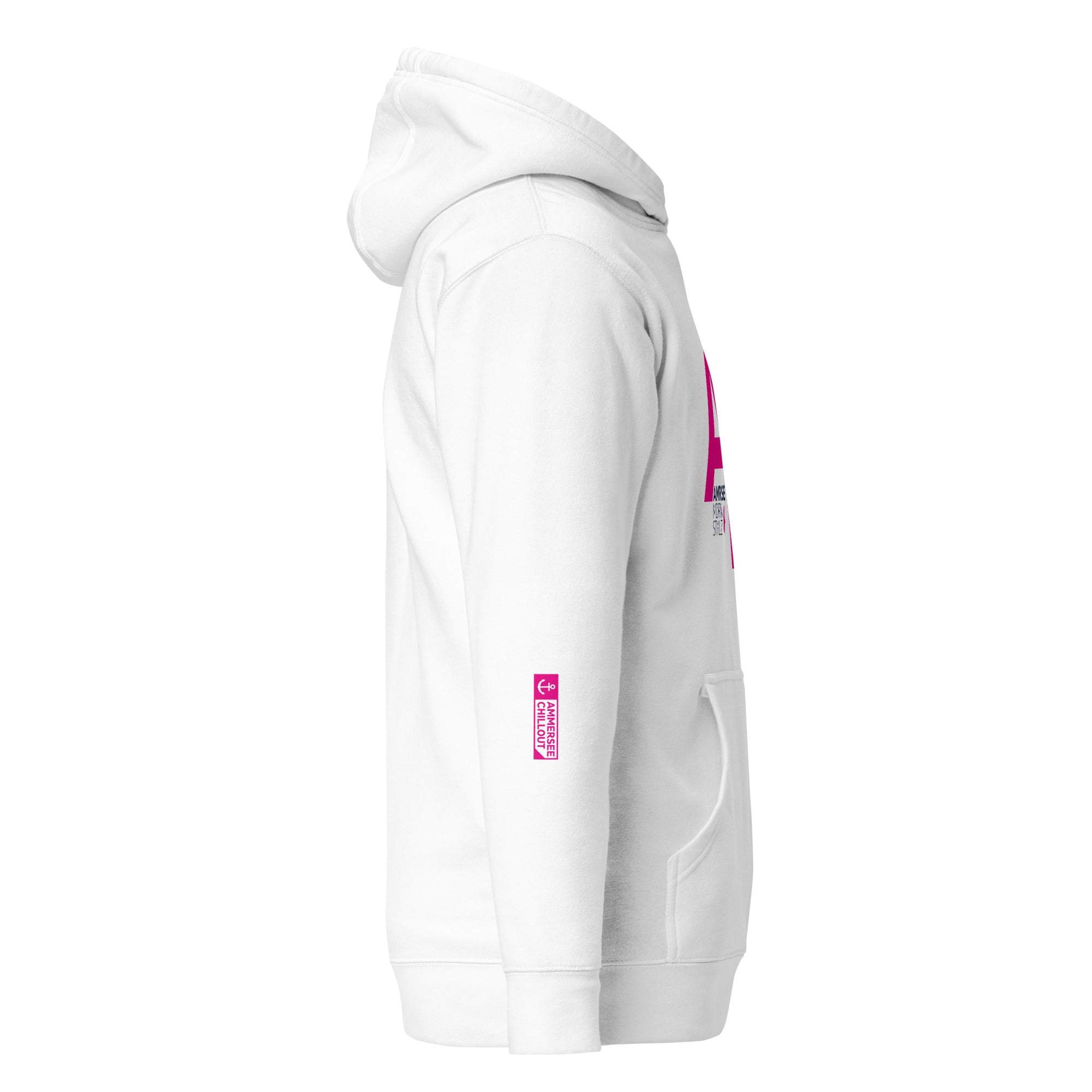 Modern Styles Hoodie Unisex, Weiß, Big A, See-Hoodie (Kapuzenpullover) aus vom Ammersee im Fünfseenland bei München in Bayern