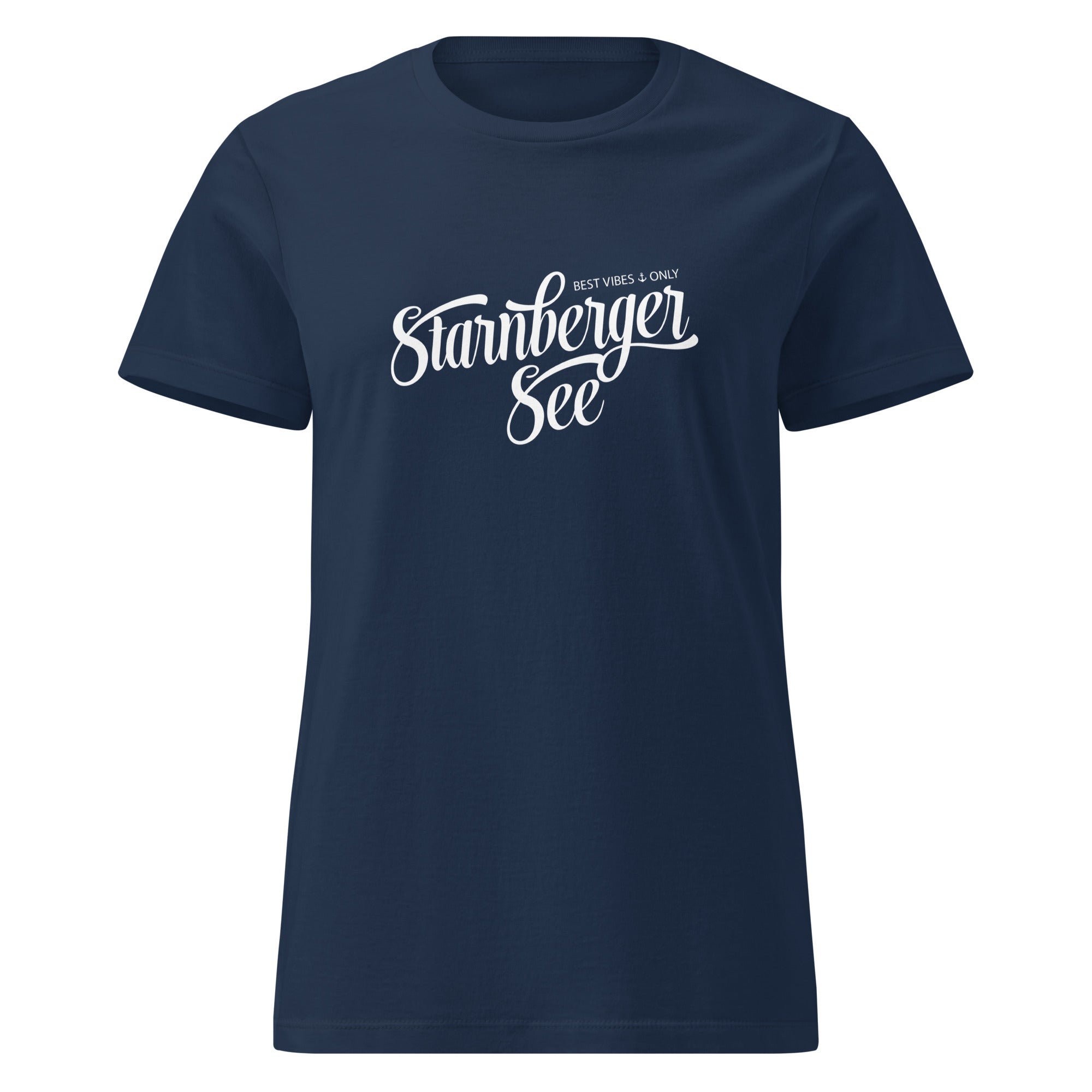 Starnberger See Shirt Damen, Dunkelblau, Navy – maritimer Look inspiriert vom Bootfahren am Starnberger See