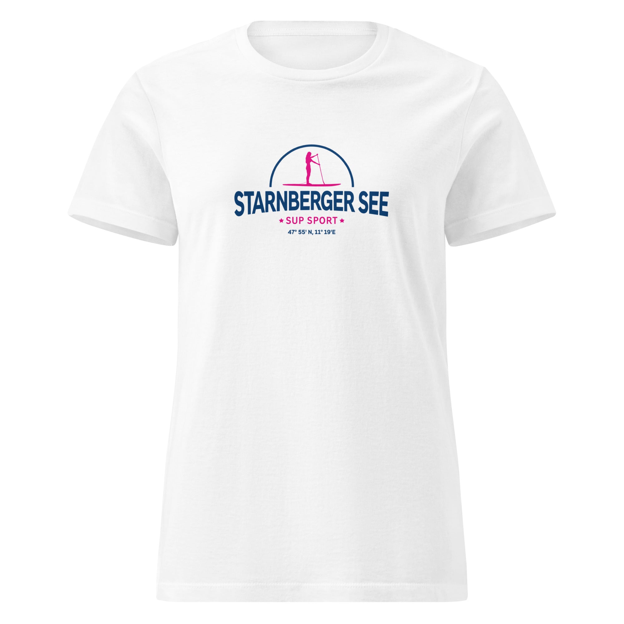 SUP Starnberger See Damen T-Shirt, Weiss – nachhaltige Streetwear aus Starnberg & Feldafing am Nordufer des Starnberger Sees
