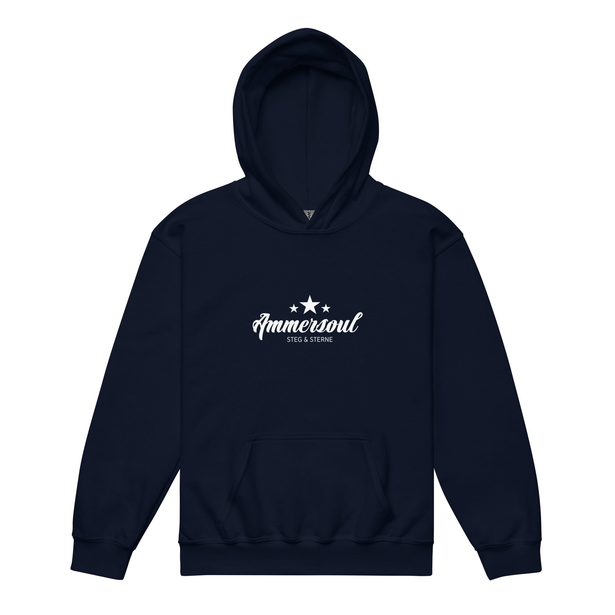Ammersoul Teens Hoodie Navy Vorderseite – nachhaltige Streetwear inspiriert vom Ammersee in Herrsching & Dießen